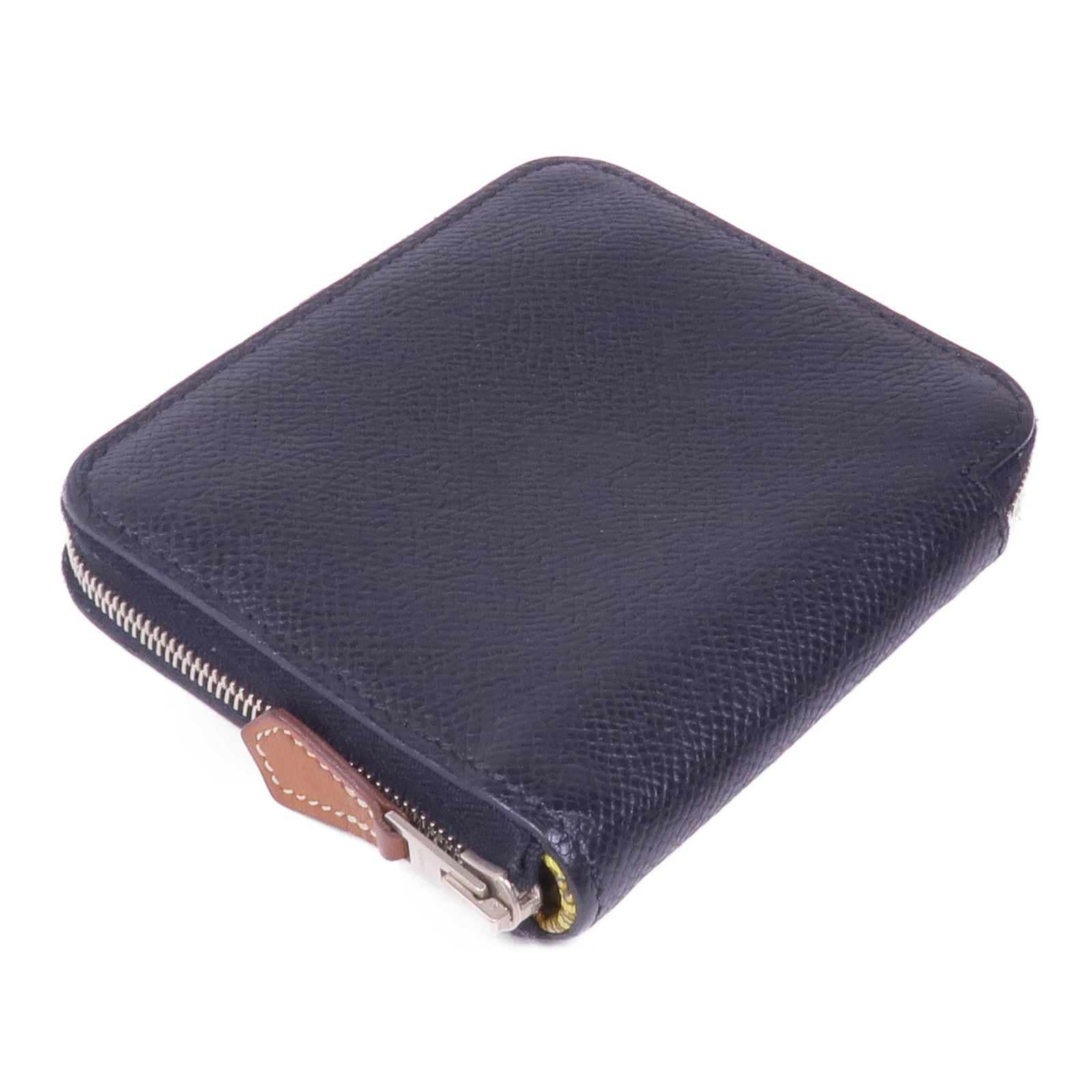 HERMES 【激減優惠】Epsom皮革Silk'In Compact Wallet銀扣錢包Noir
