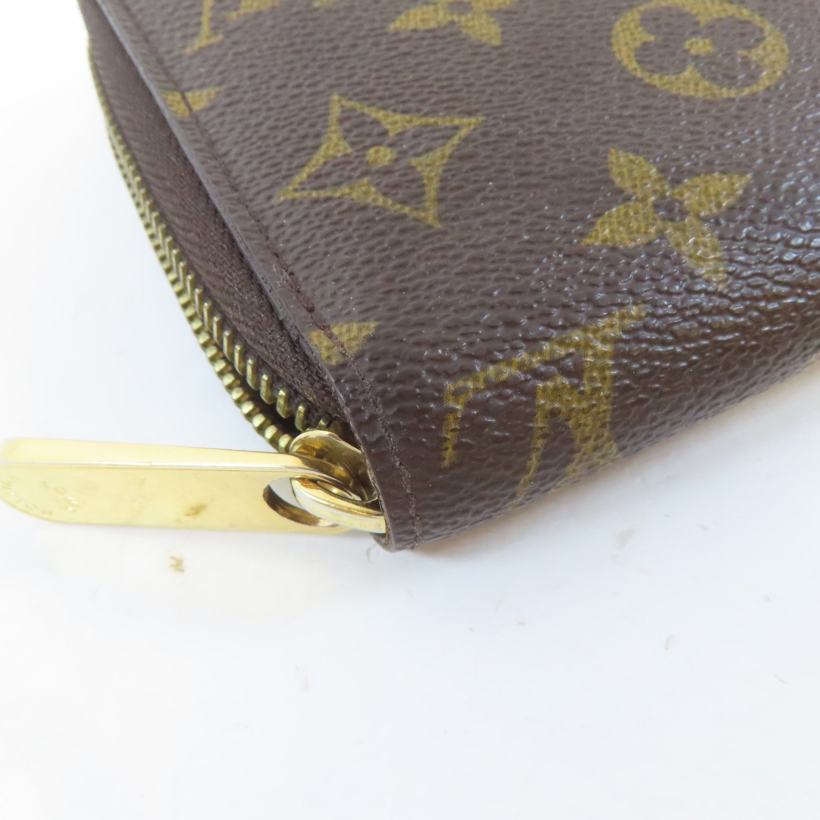 LOUIS VUITTON Monogram Zipper Long Wallet金扣長錢包啡色