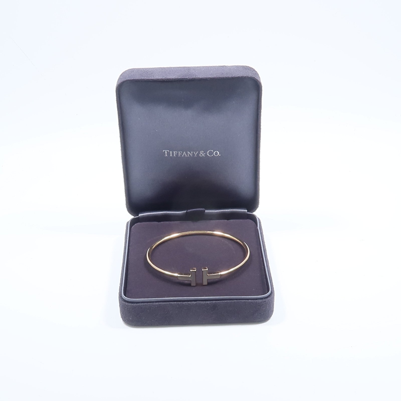 TIFFANY＆CO 18K黃金T-Wire珍珠母貝手鐲