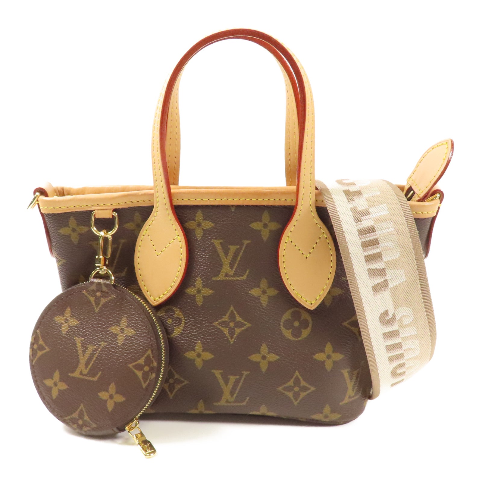 LOUIS VUITTON Monogram Neverfull BB金扣手挽肩背兩用袋