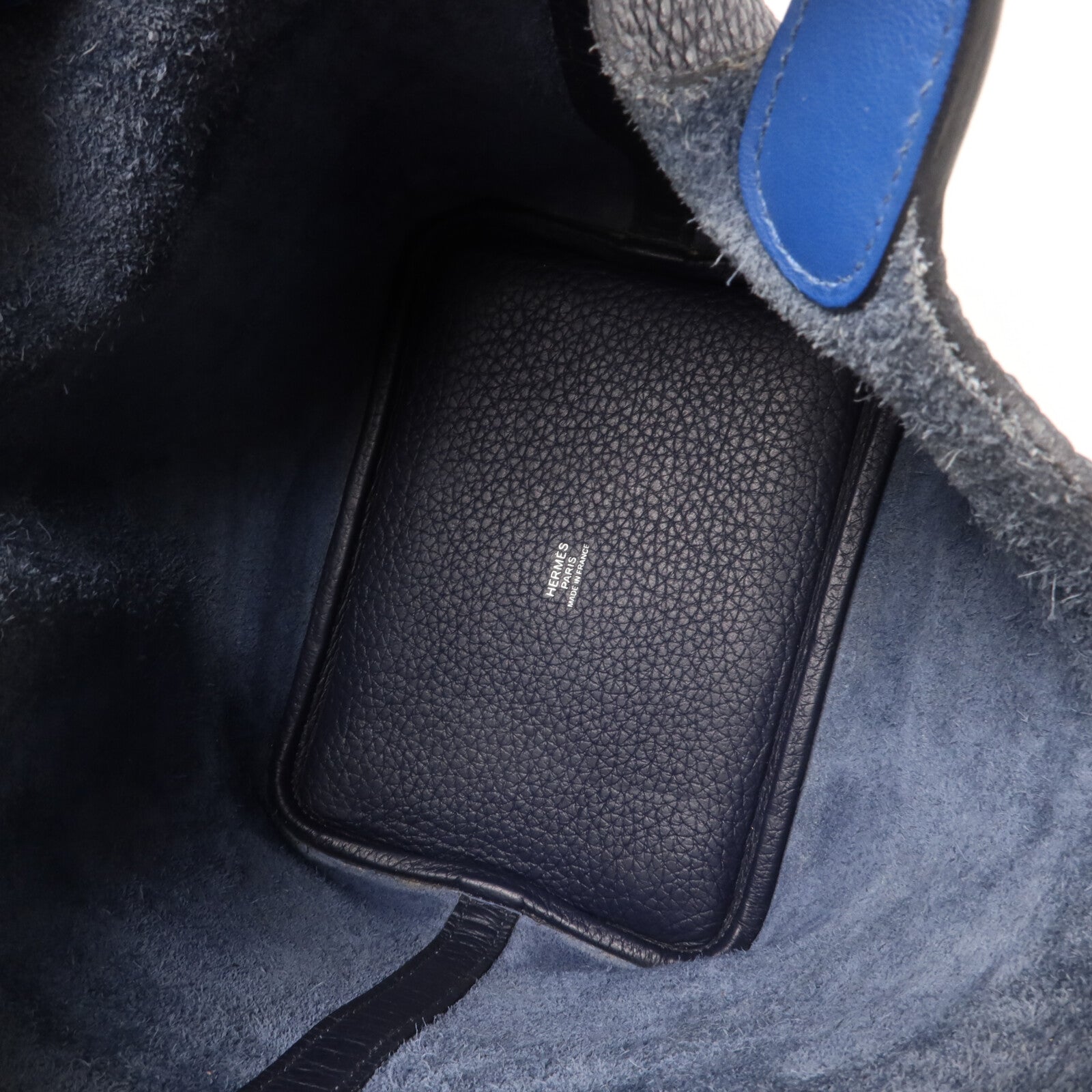 HERMES Clemence皮革Picotin PM手挽袋Bleu Nuit/Bleu Franc