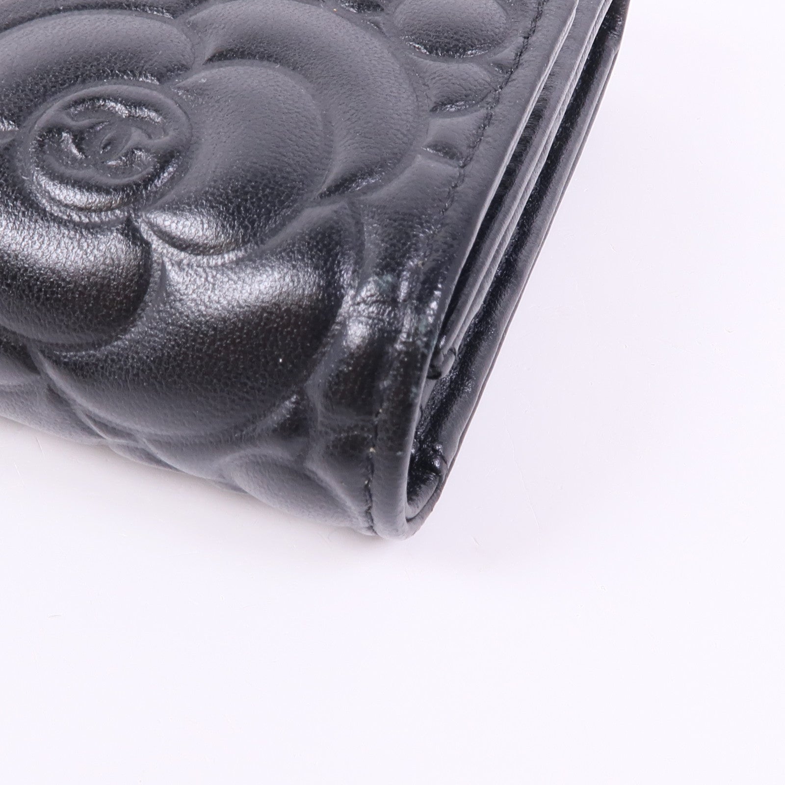 CHANEL 牛皮皮革Long Wallet金扣長錢包