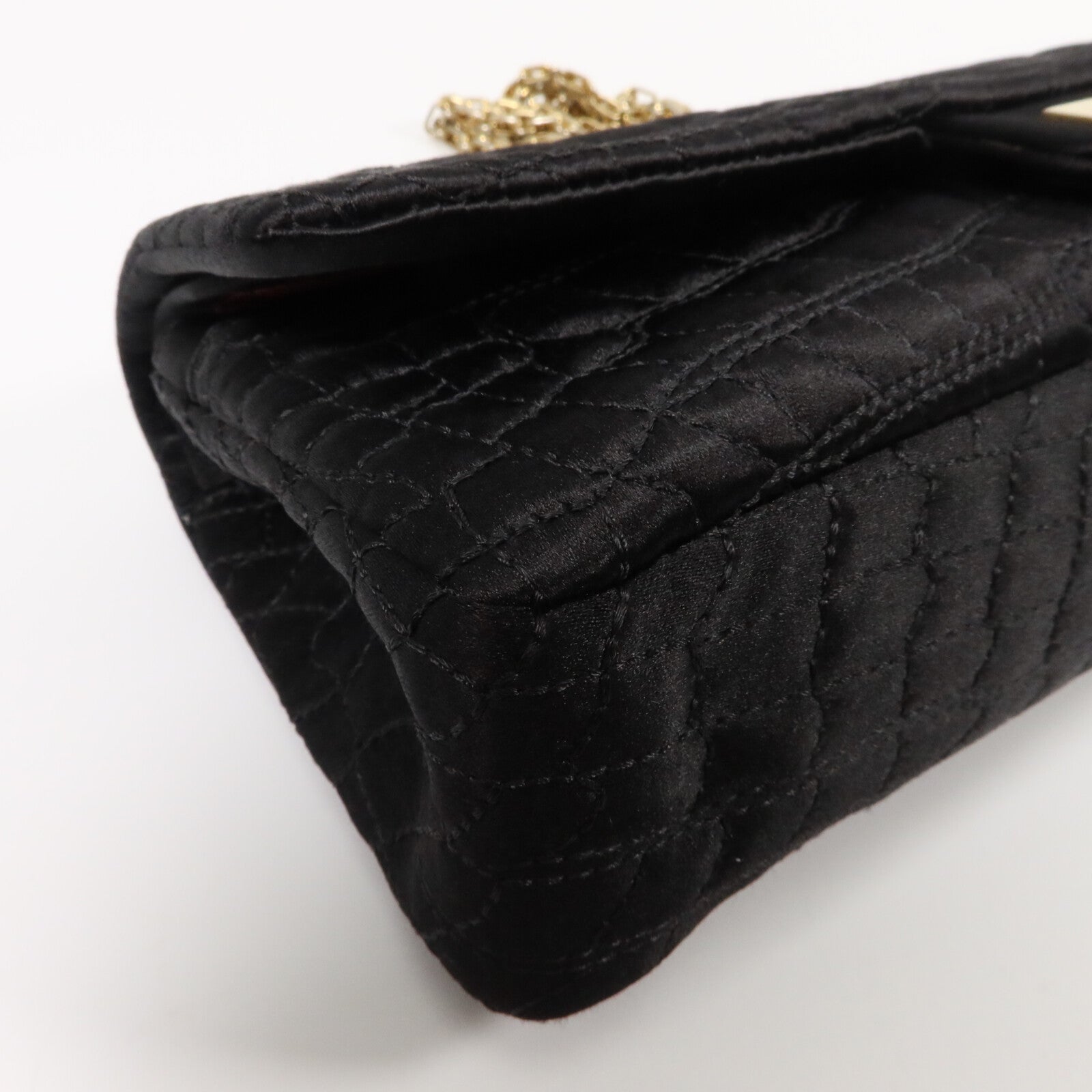 CHANEL Satin 2.55 East West鏈帶肩背袋