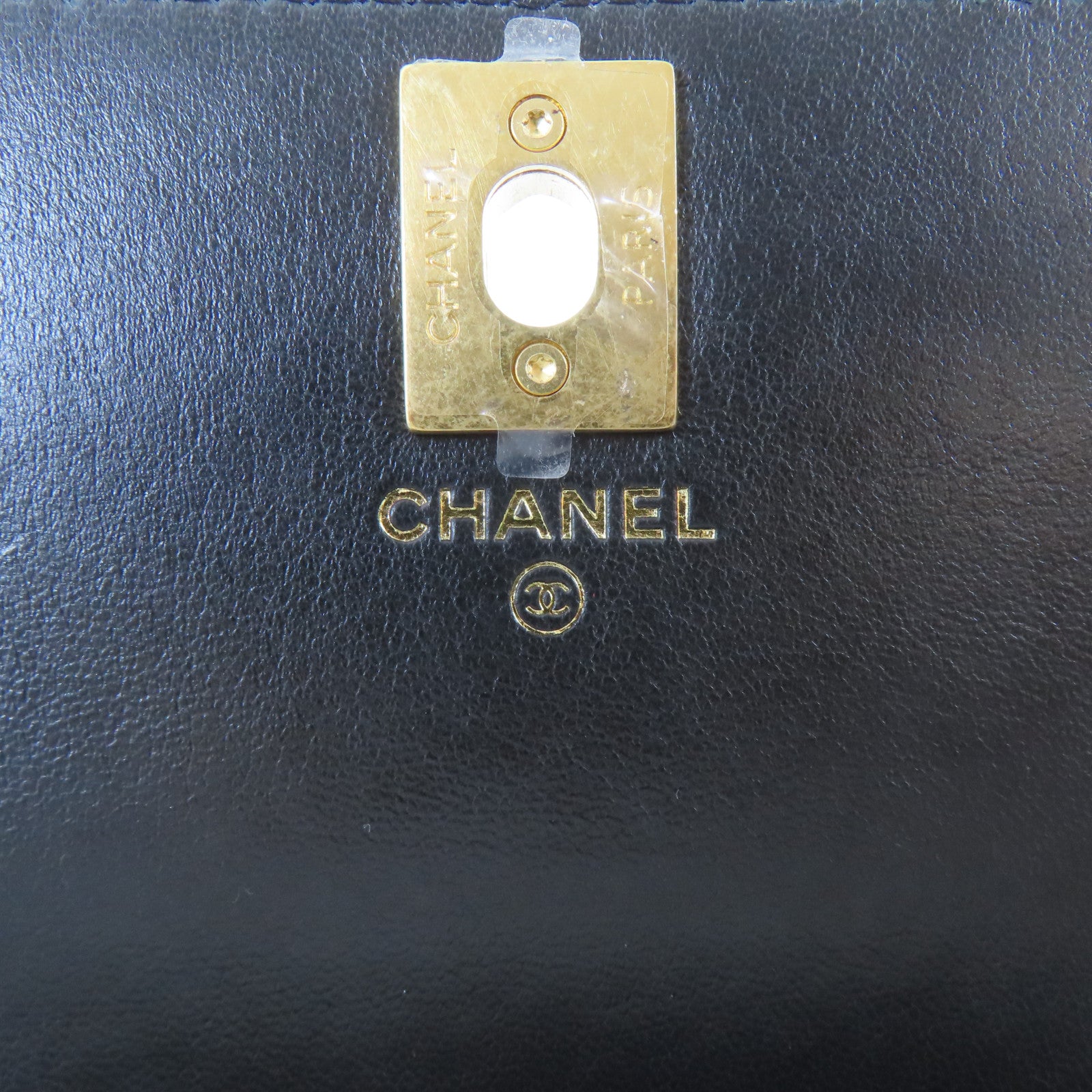 CHANEL 菱格羊皮皮革WOC Wallet On Chain金扣鏈帶肩背袋黑色
