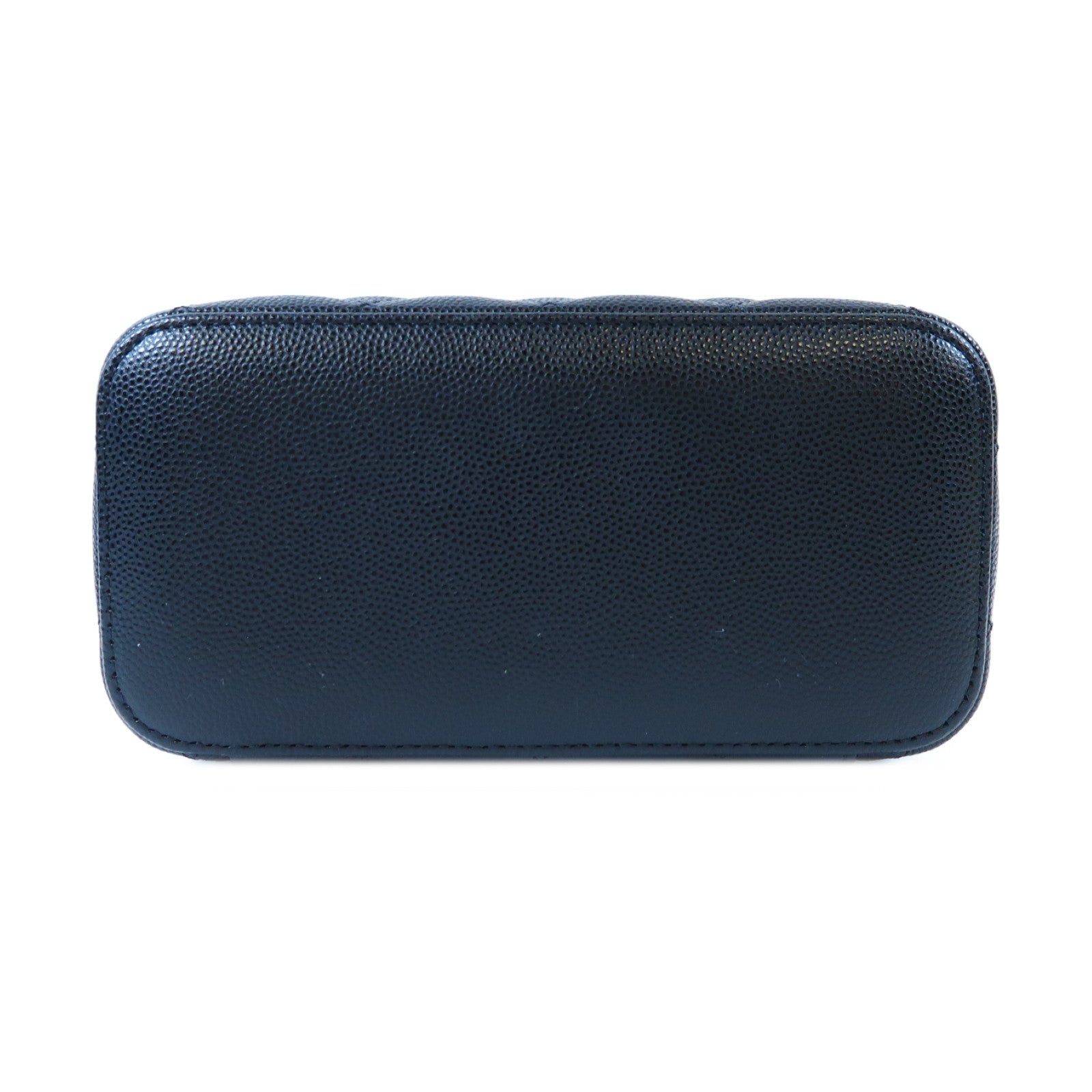 CHANEL 菱格Caviar皮革Vanity Case金扣鏈帶肩背袋黑色