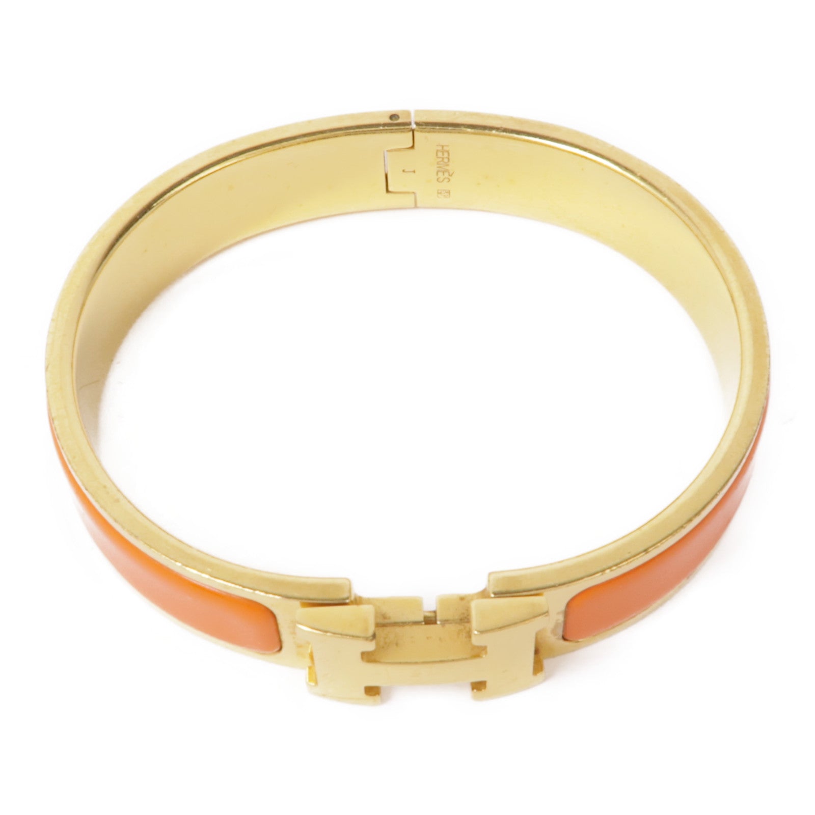 HERMES 金屬Clic H手鐲Orange