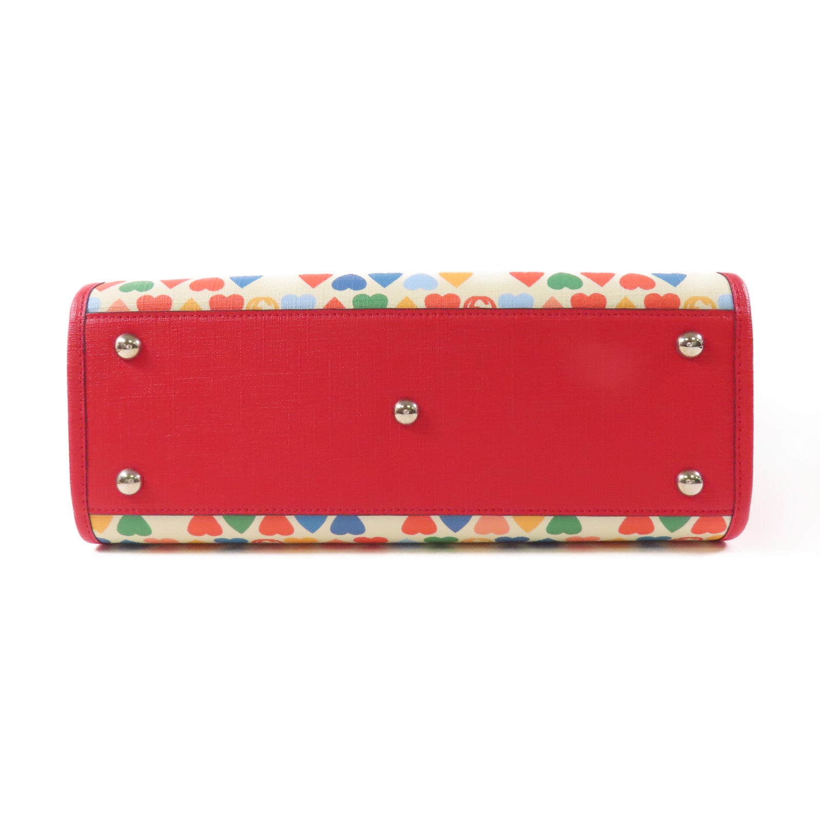 GUCCI 塗層帆布Children Heart Buckle Bag銀扣手挽袋