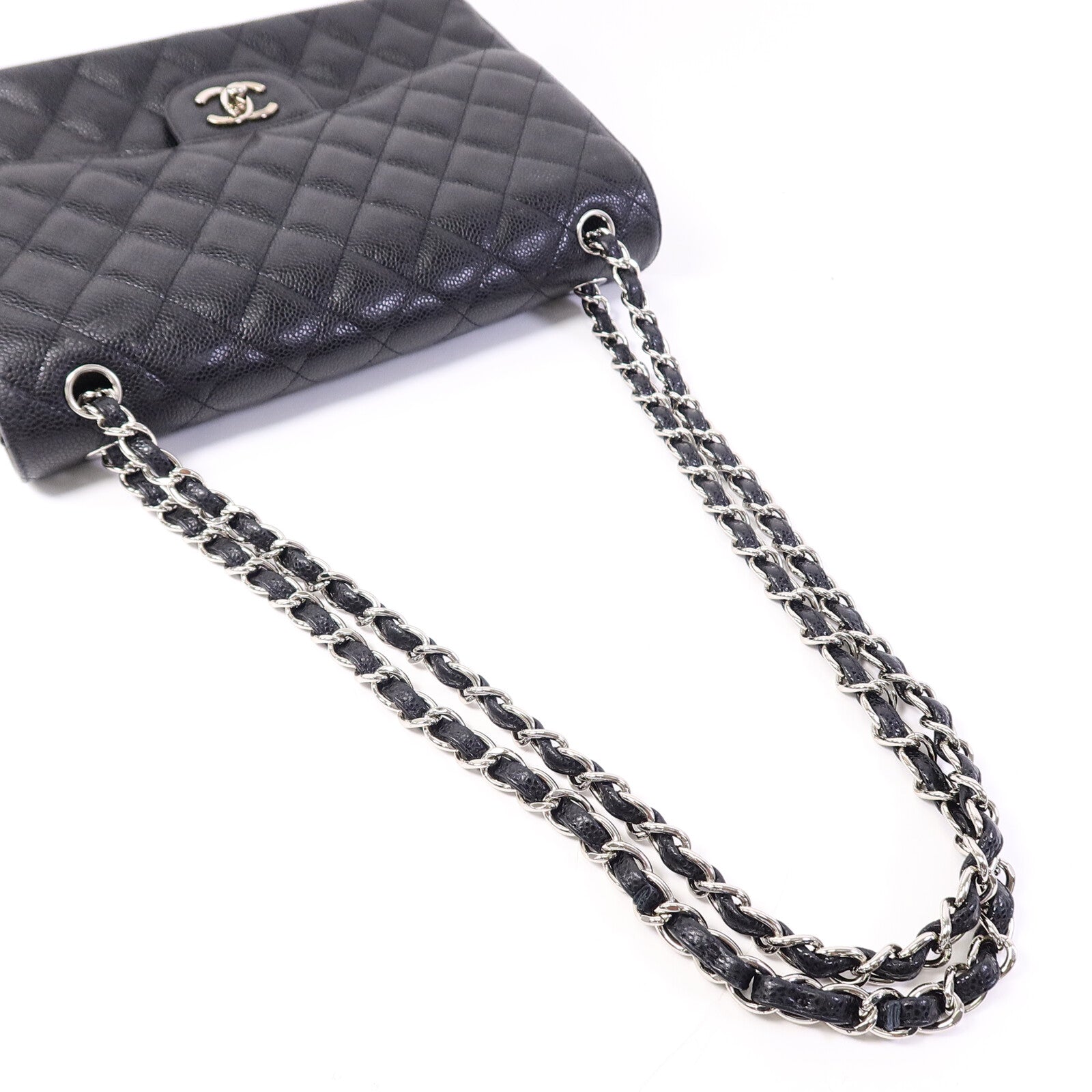 CHANEL 牛皮皮革Large Classic鏈帶肩背袋