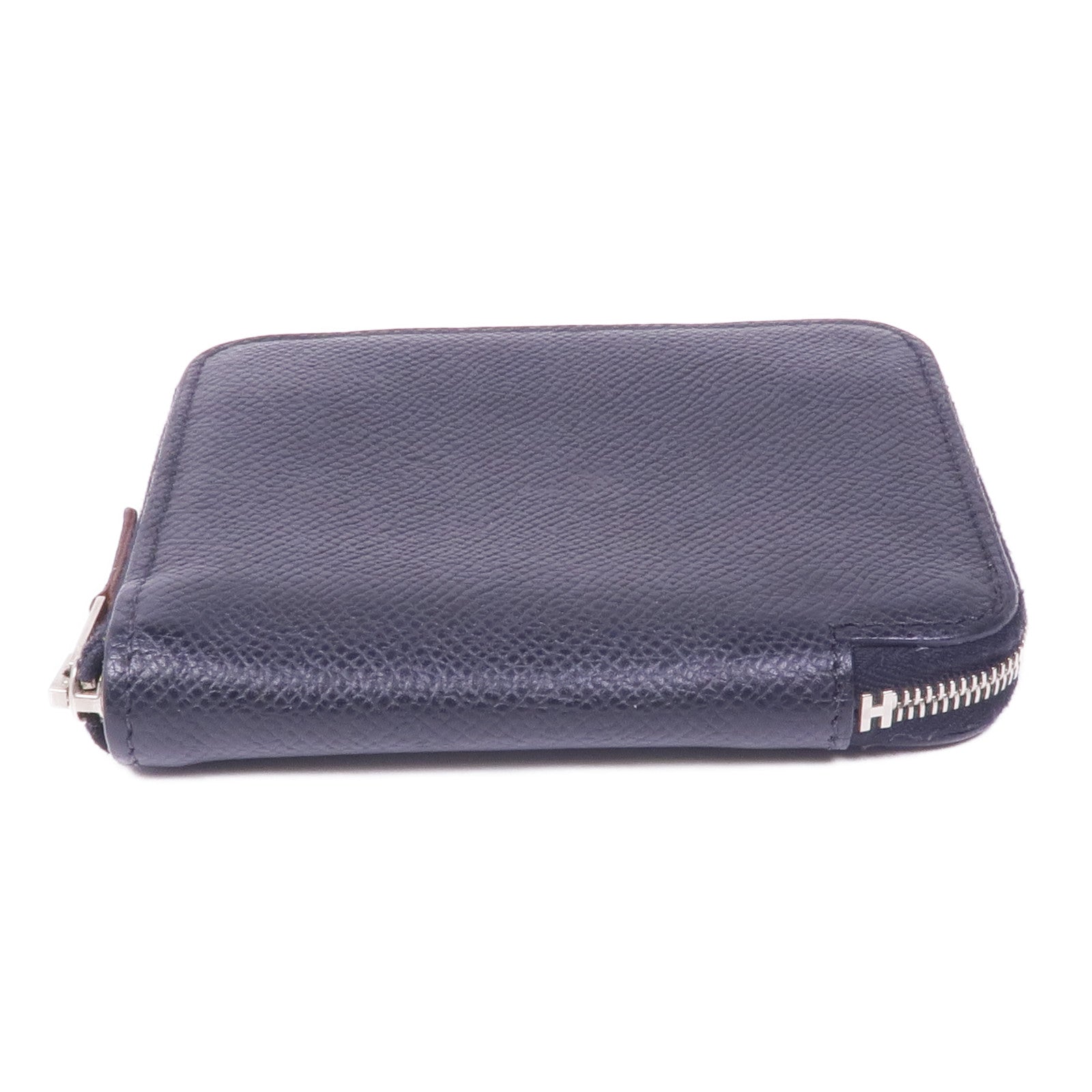 HERMES 【激減優惠】Epsom皮革Silk'In Compact Wallet銀扣錢包Noir