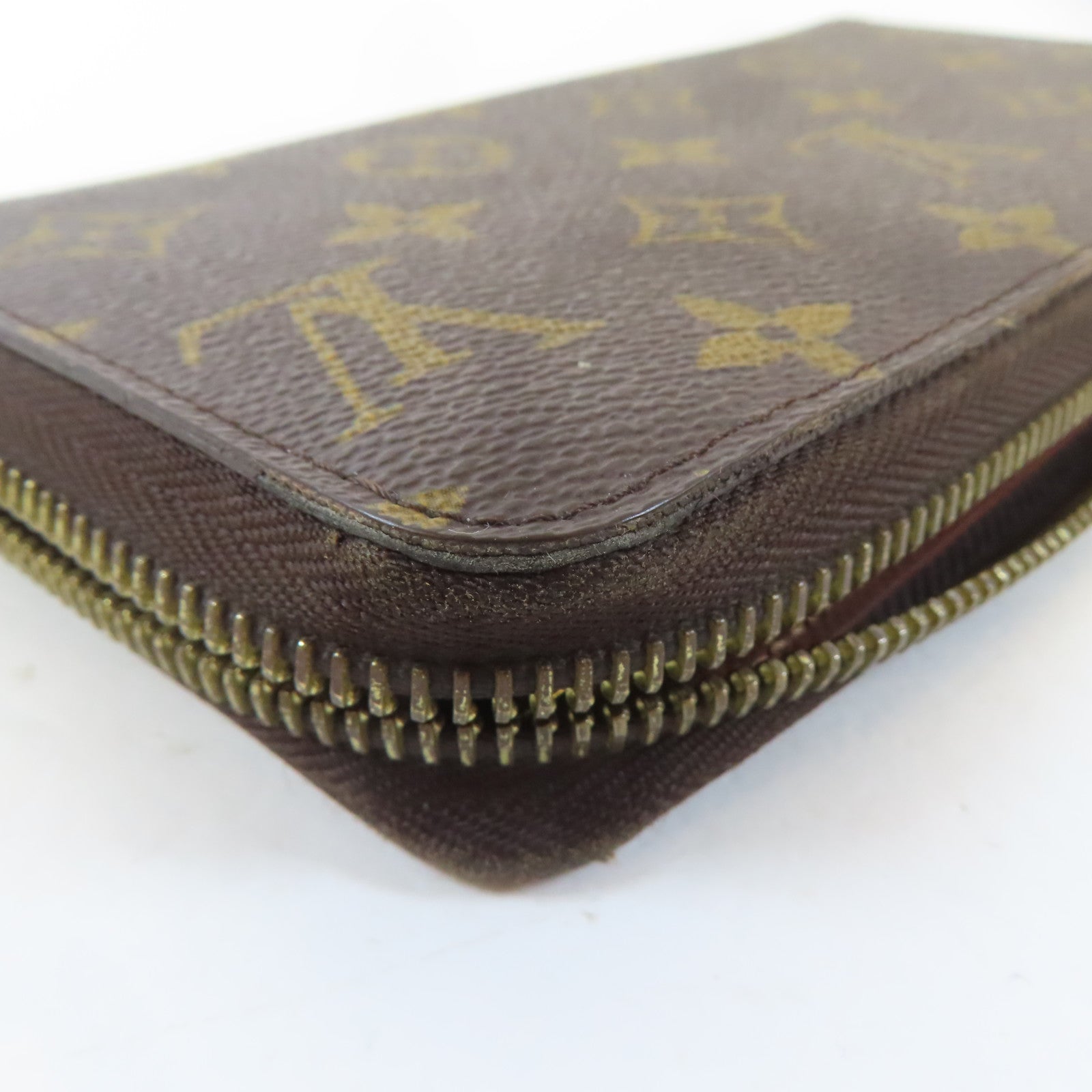LOUIS VUITTON Monogram Zipper Long Wallet金扣長錢包啡色