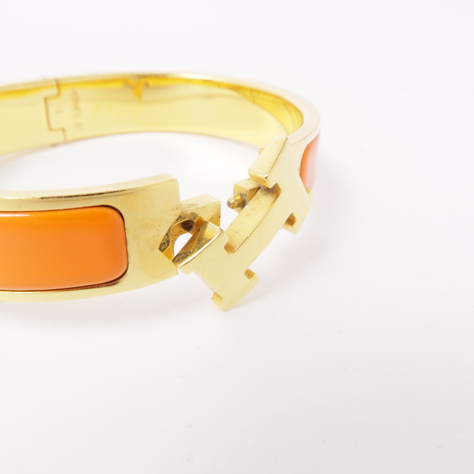 HERMES 金屬Clic H手鐲Orange
