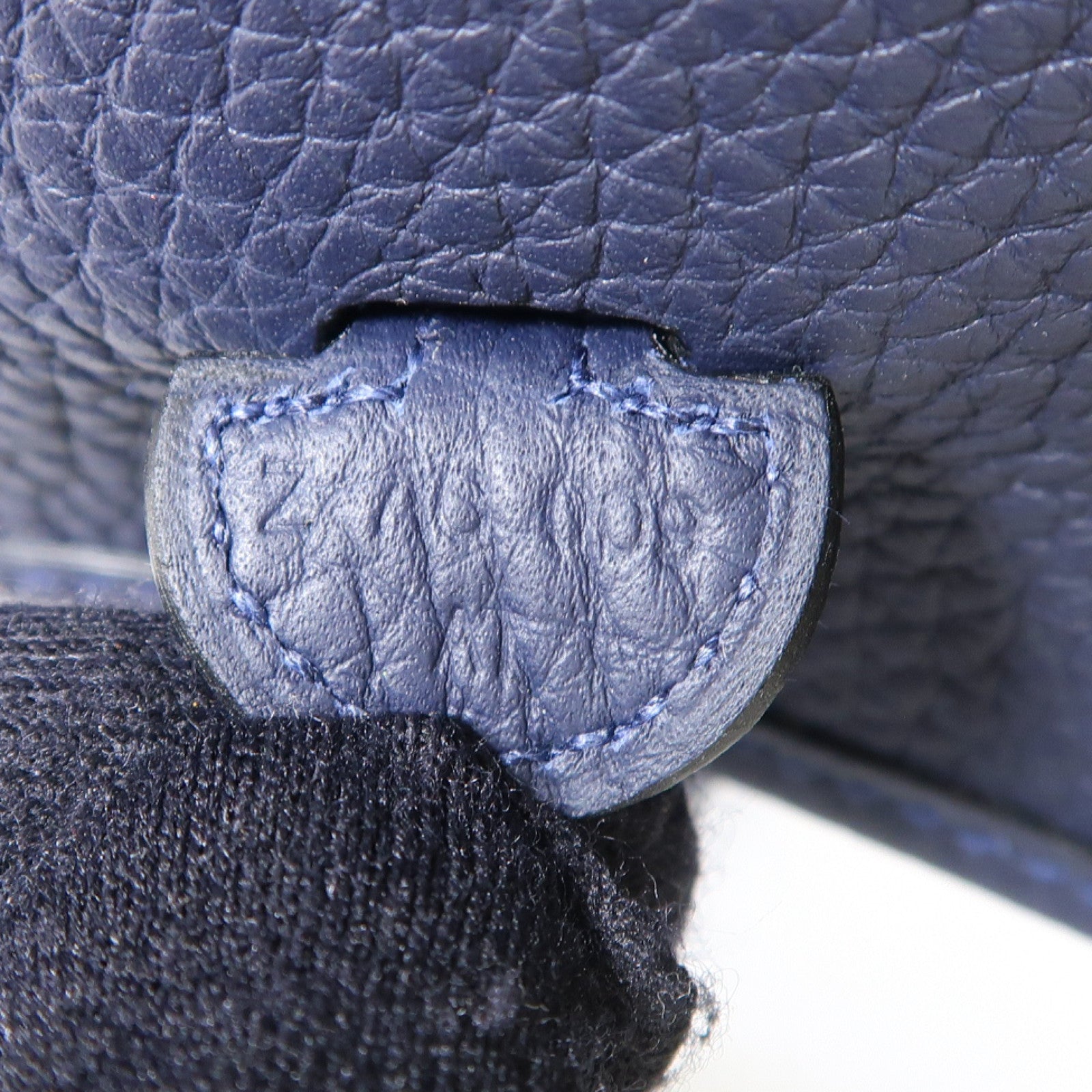 HERMES Clemence皮革Evelyne TPM金扣肩背袋Bleu Indigo深藍色
