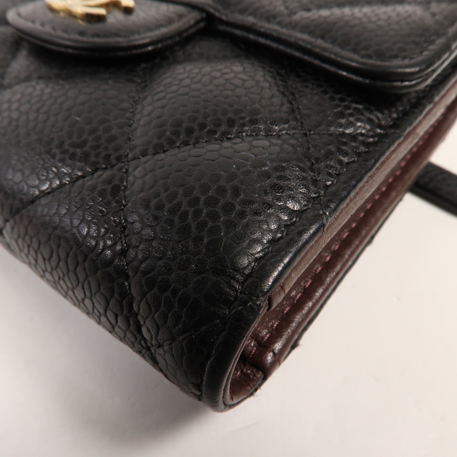 CHANEL 牛皮皮革Wallet金扣錢包