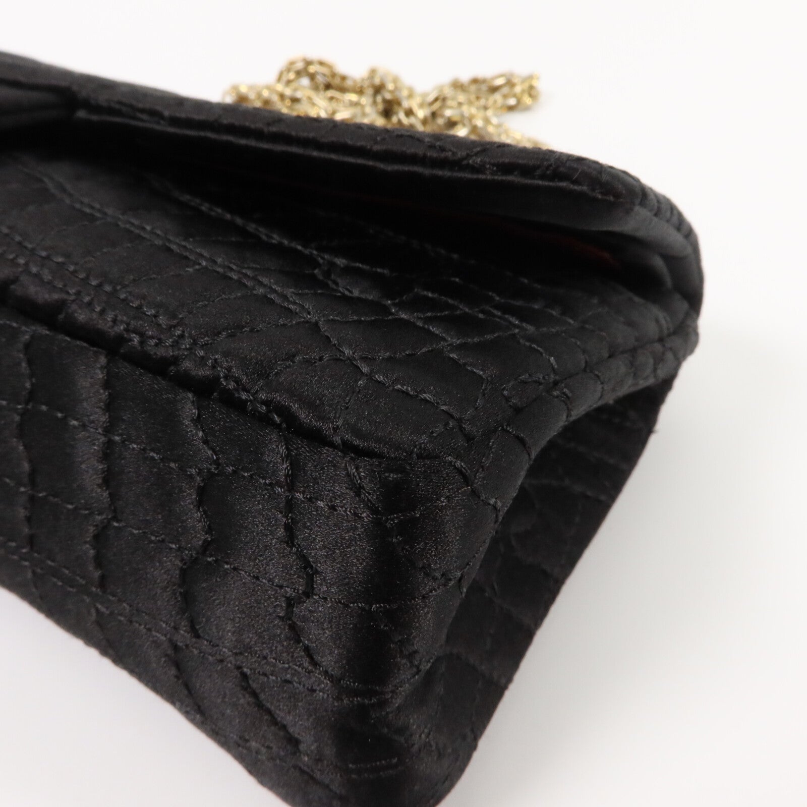 CHANEL Satin 2.55 East West鏈帶肩背袋