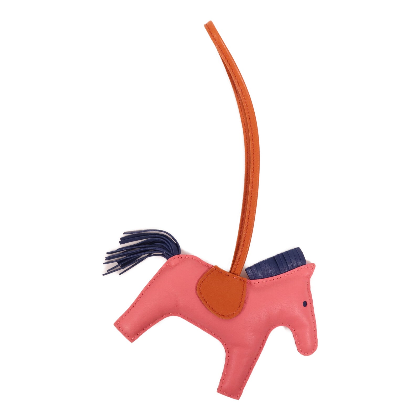 HERMES Milo皮革Rodeo MM掛飾Rose Azalee