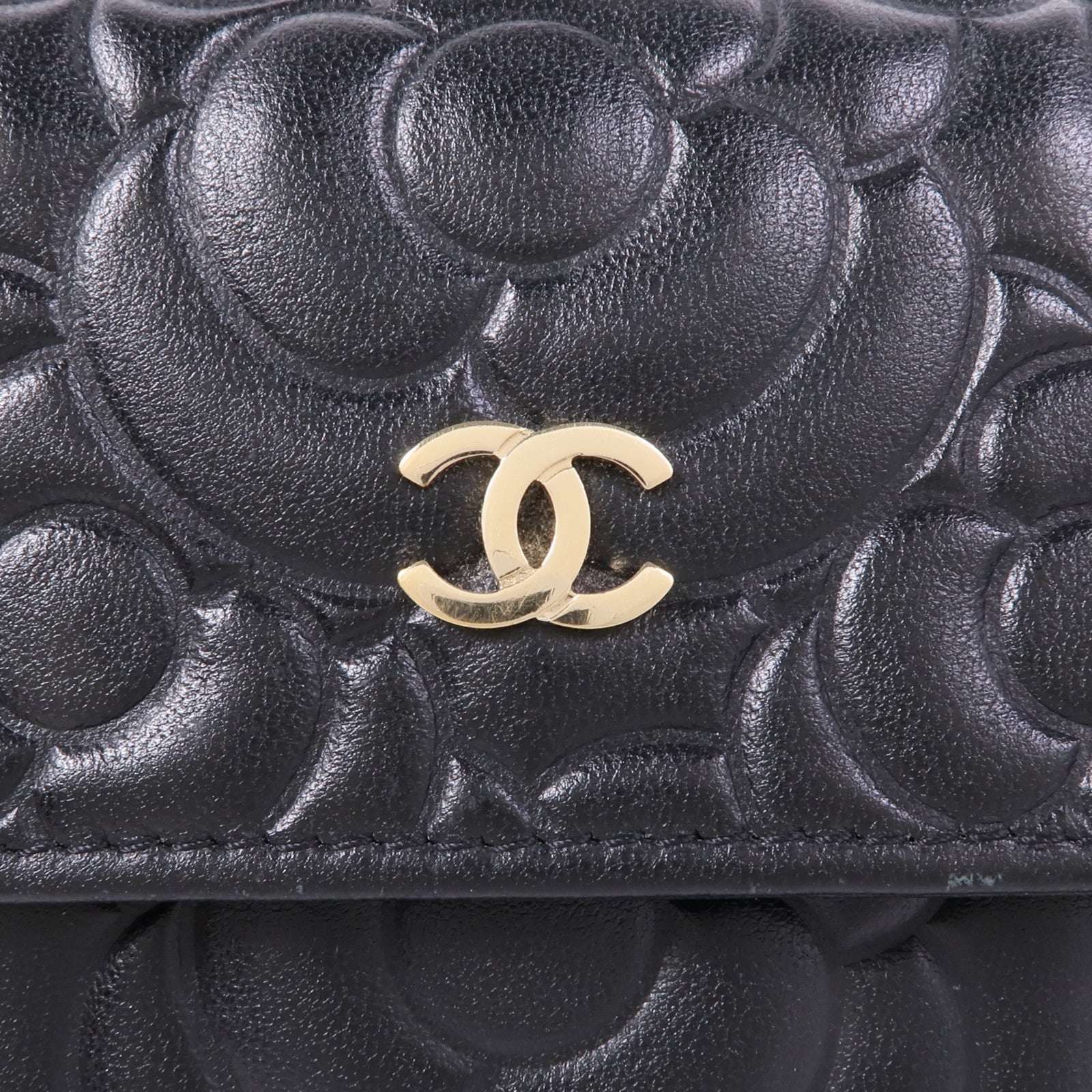 CHANEL 牛皮皮革Long Wallet金扣長錢包