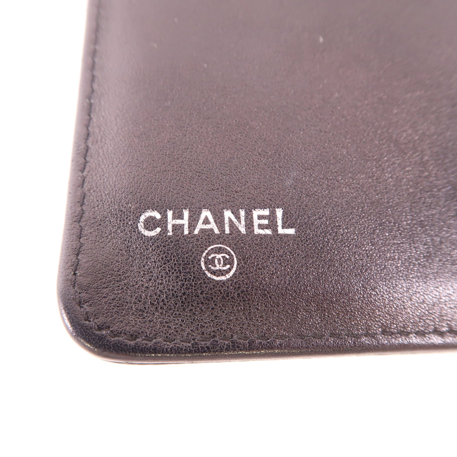 CHANEL 牛皮皮革Bifold Wallet銀扣錢包