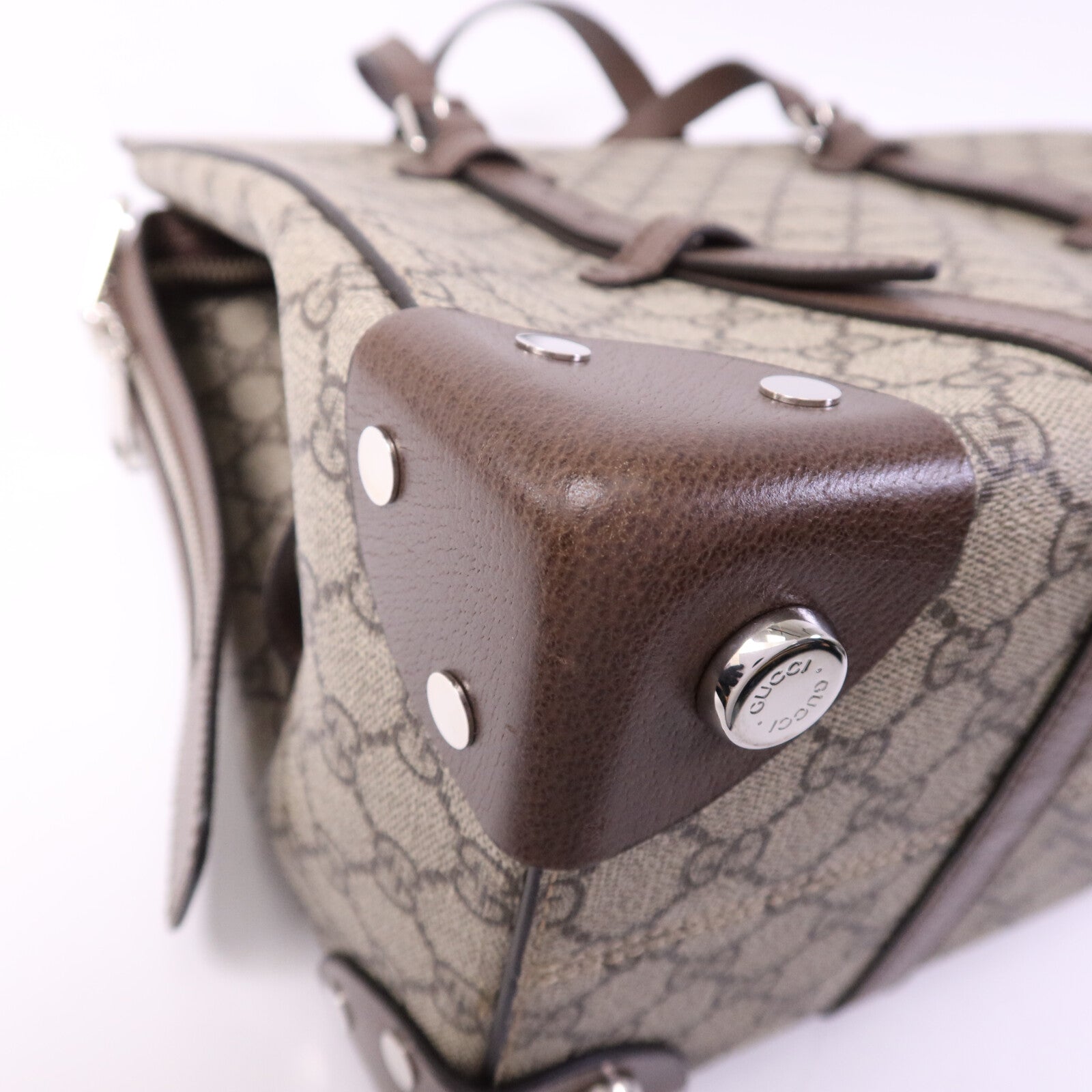GUCCI 塗層帆布Hand Bag銀扣手挽袋