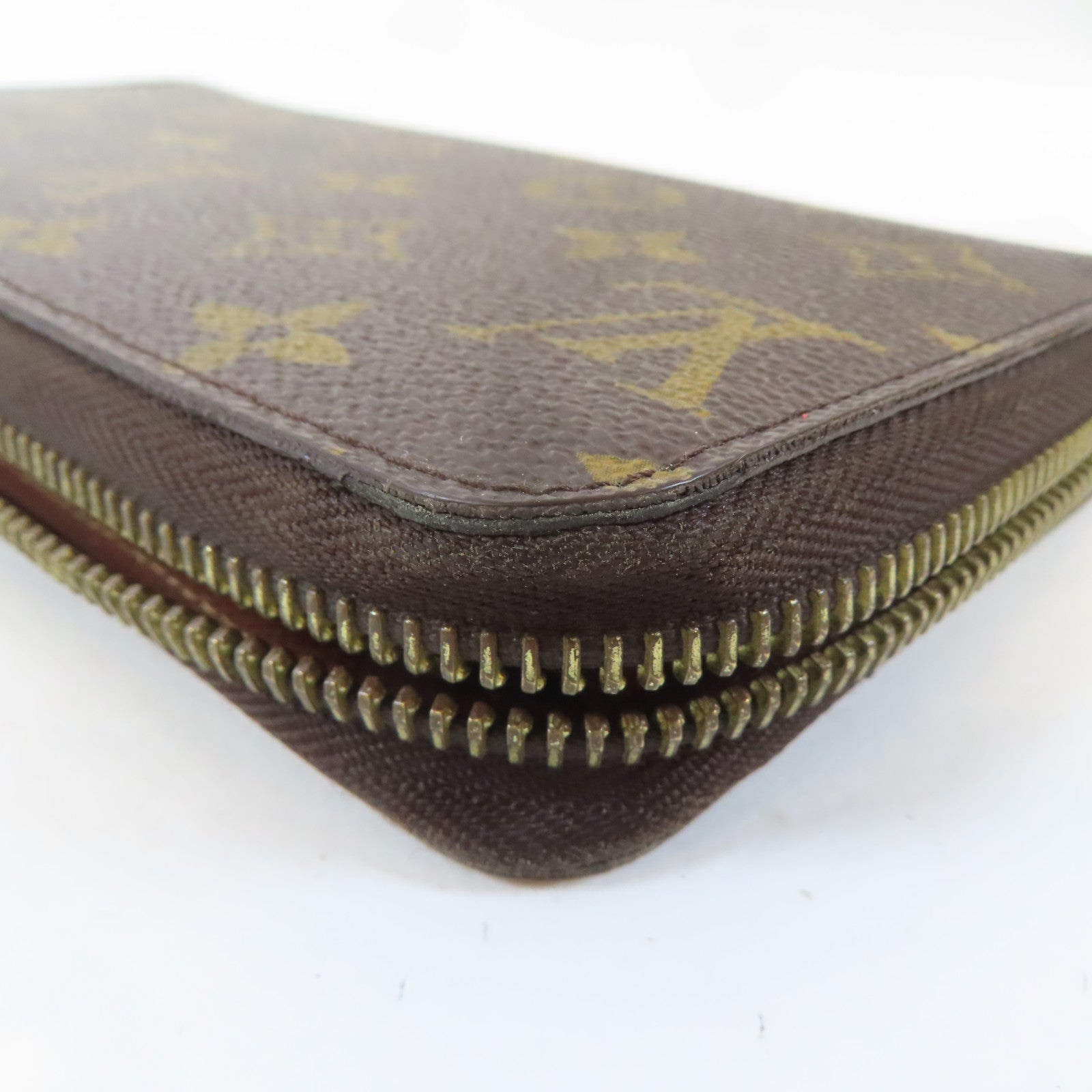 LOUIS VUITTON Monogram Zipper Long Wallet金扣長錢包啡色