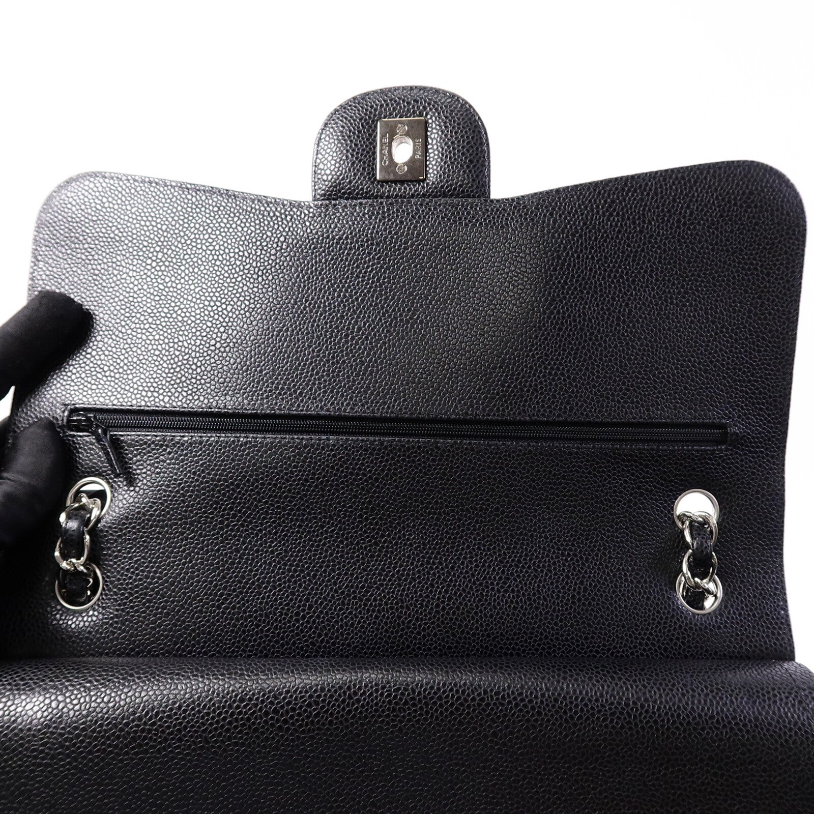 CHANEL 牛皮皮革Large Classic鏈帶肩背袋