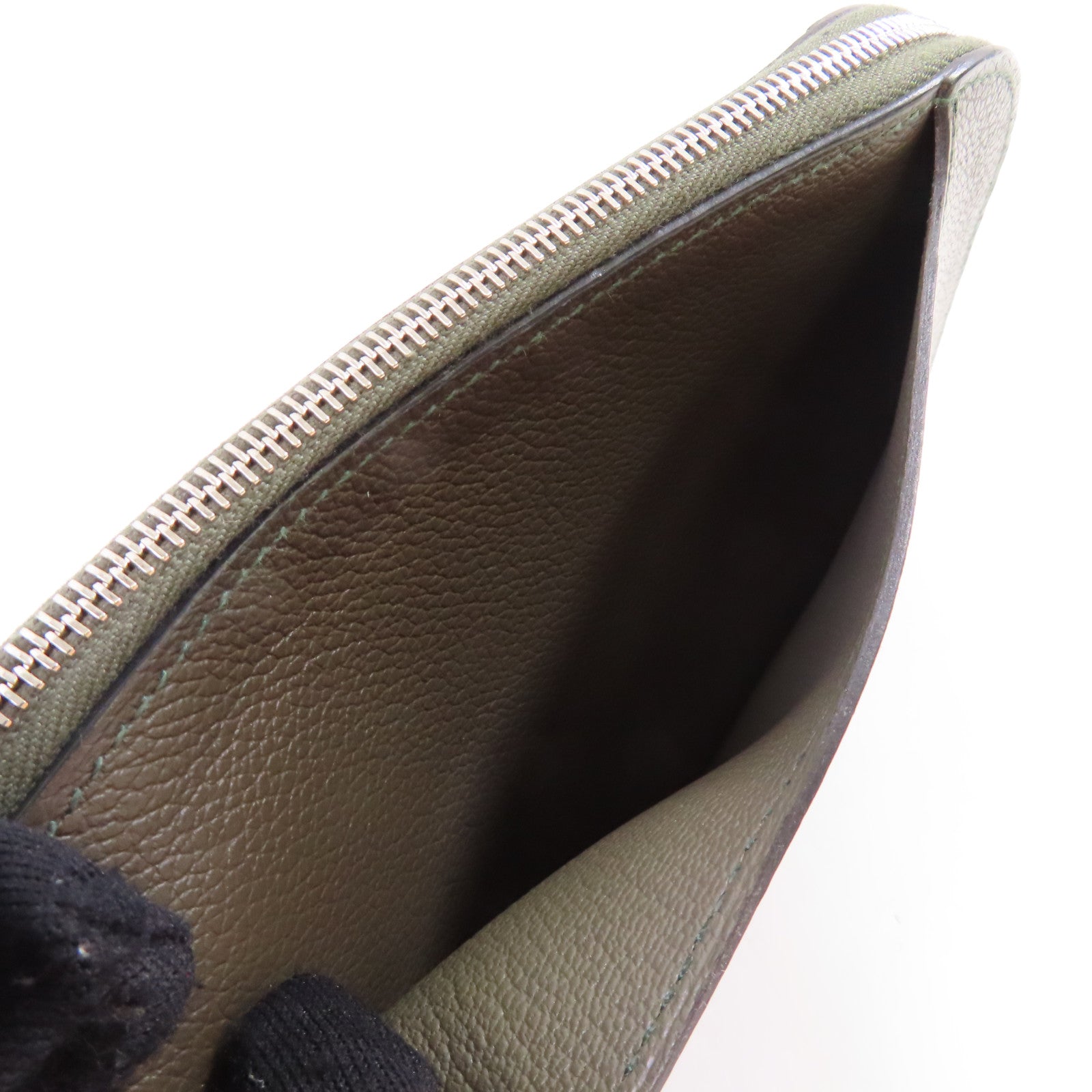 HERMES 【激減優惠】Evercolor皮革Phone Case銀扣手機包碳灰色