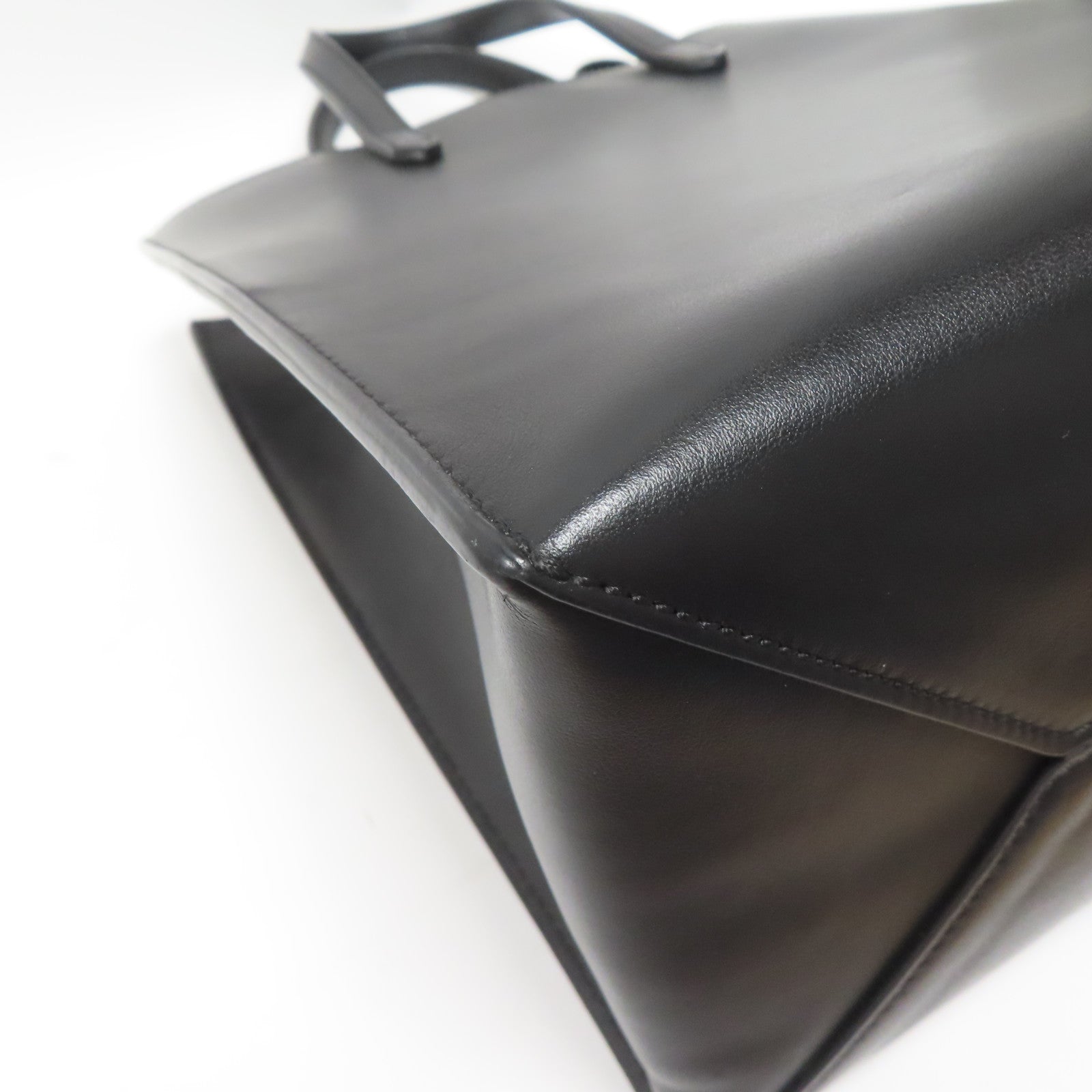 GIVENCHY 牛皮皮革Tote Bag銀扣手挽袋黑色