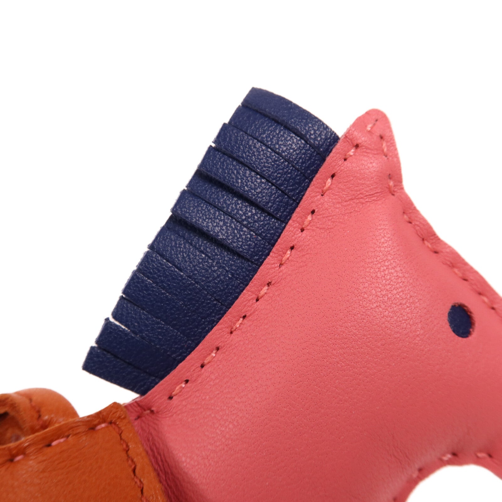 HERMES Milo皮革Rodeo MM掛飾Rose Azalee