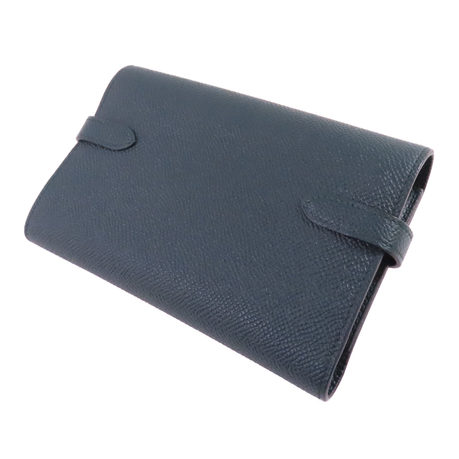 HERMES Epsom皮革Kelly Depliant Wallet金扣長錢包Vertjade(06)