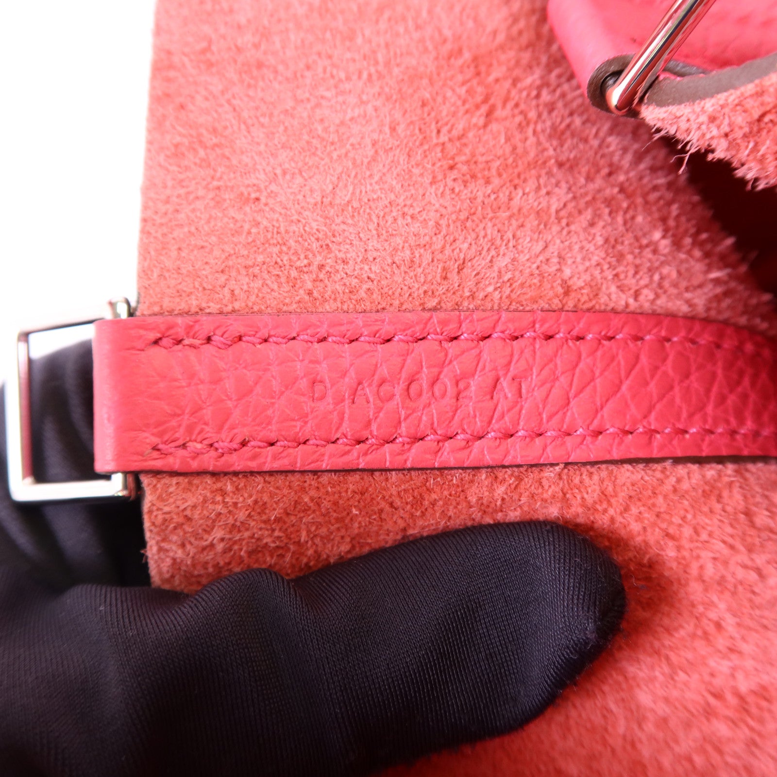 HERMES Clemence皮革Picotin PM銀扣手挽袋Rose Extreme