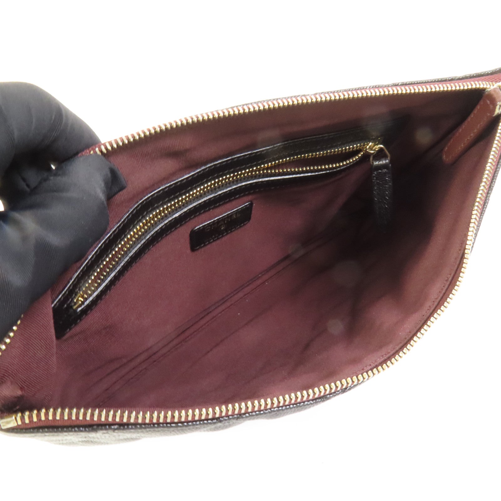 CHANEL 牛皮皮革Classic Zipped Pouch金扣手拿包