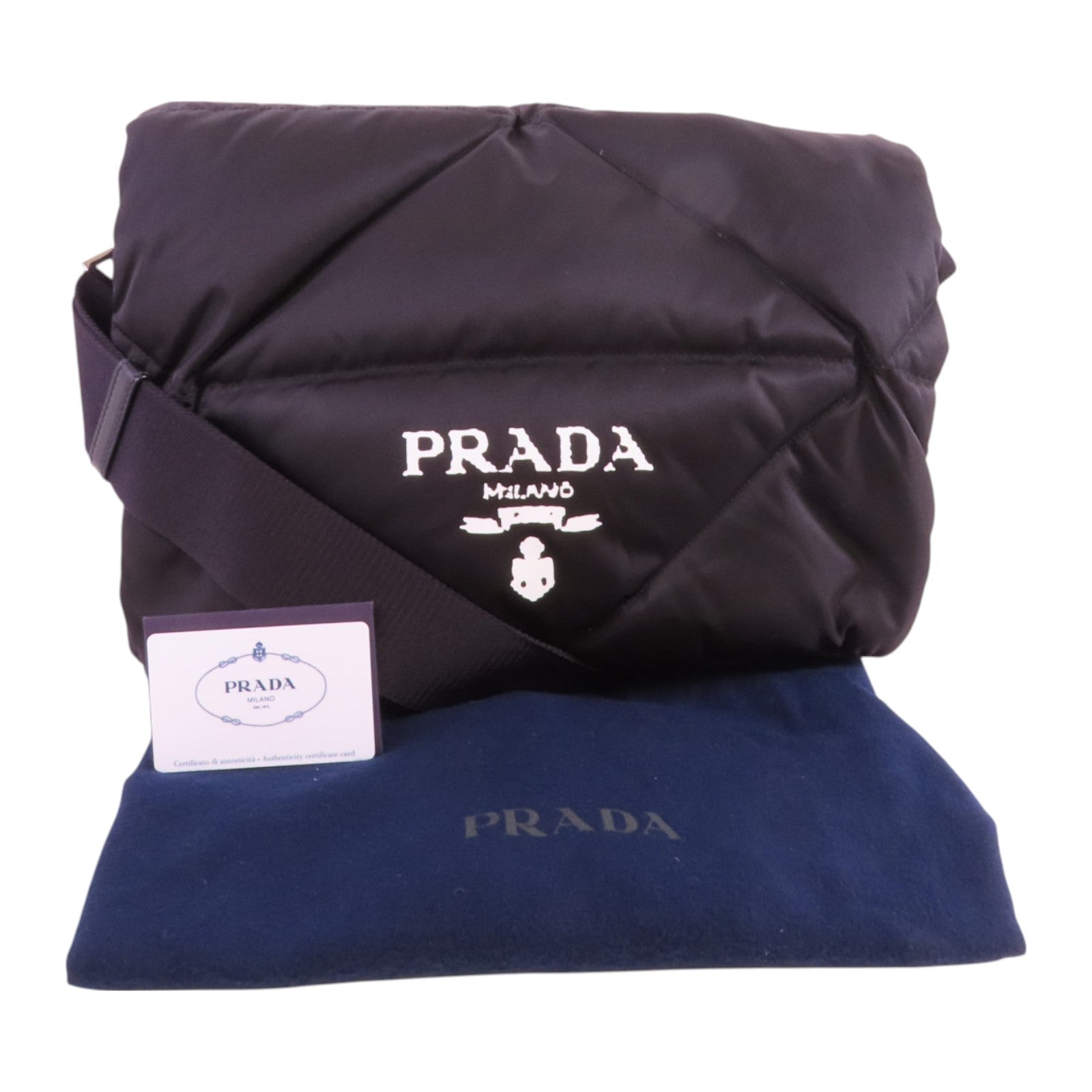 PRADA 尼龍Tessuto銀扣肩背袋