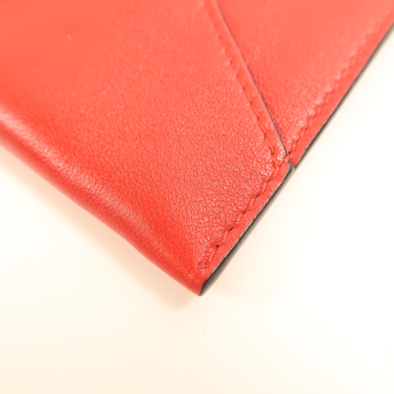 MOSCHINO 【激減優惠】牛皮皮革Pouch金扣手拿包紅色