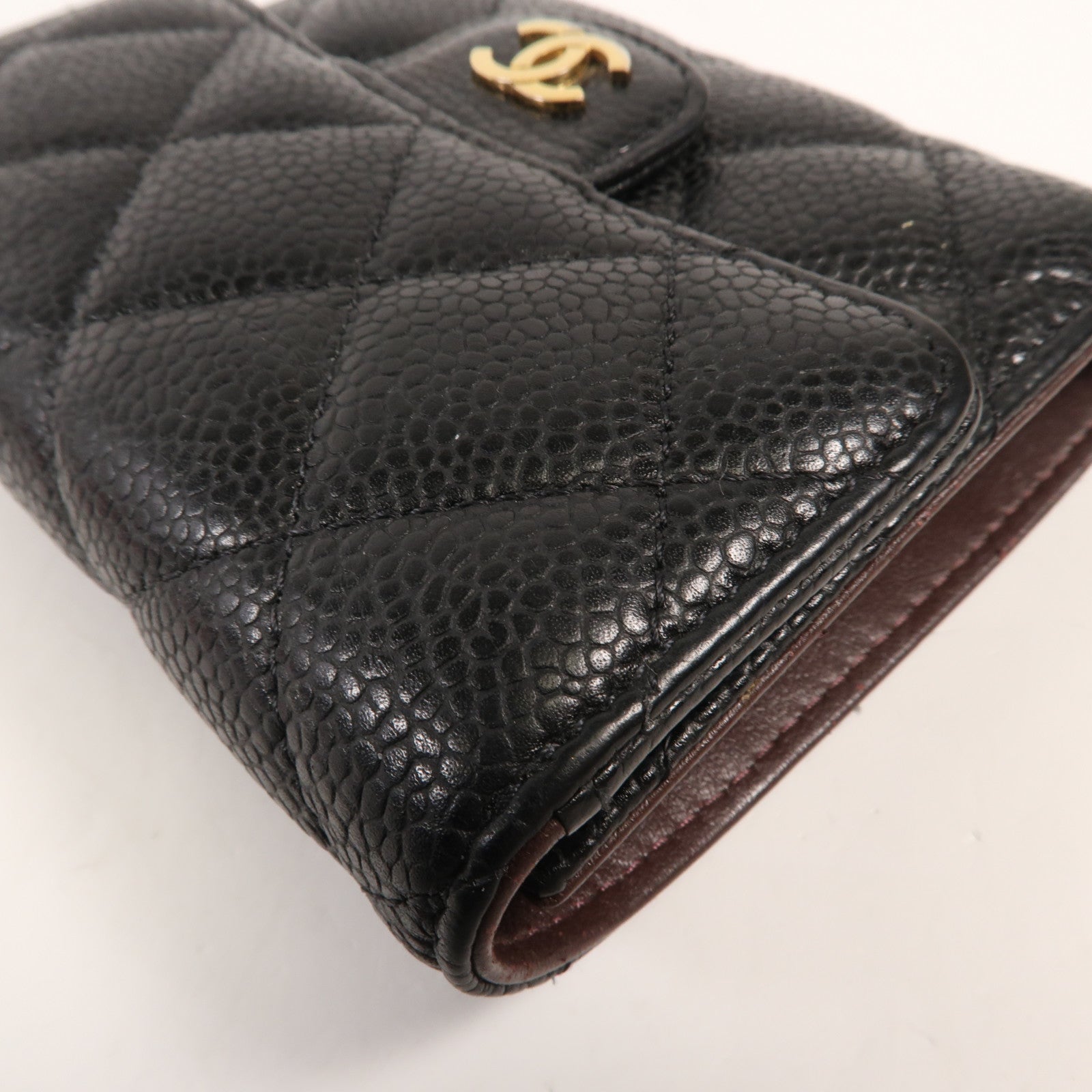 CHANEL 牛皮皮革Wallet金扣錢包