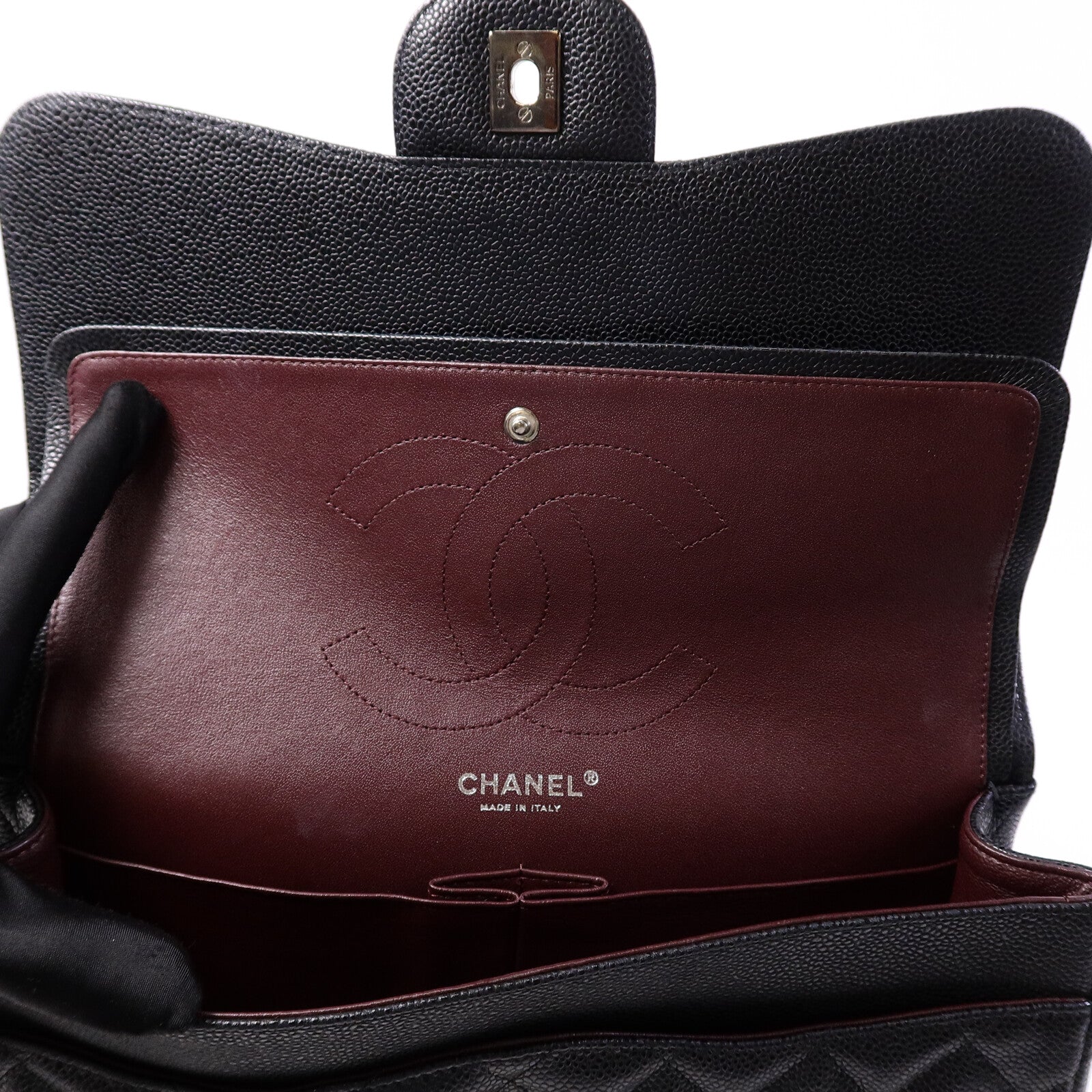 CHANEL 牛皮皮革Large Classic鏈帶肩背袋