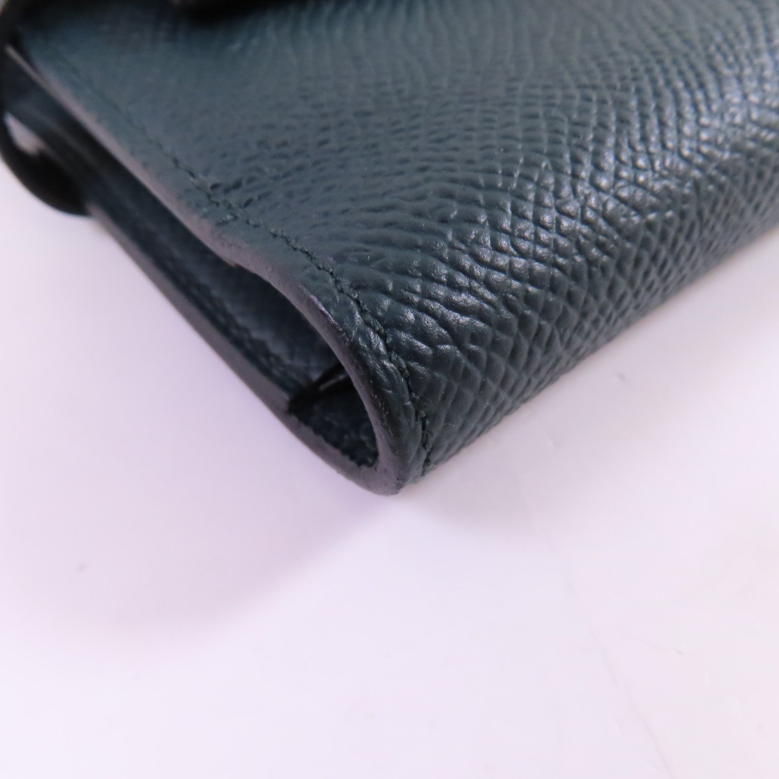 HERMES Epsom皮革Kelly Depliant Wallet金扣長錢包Vertjade(06)