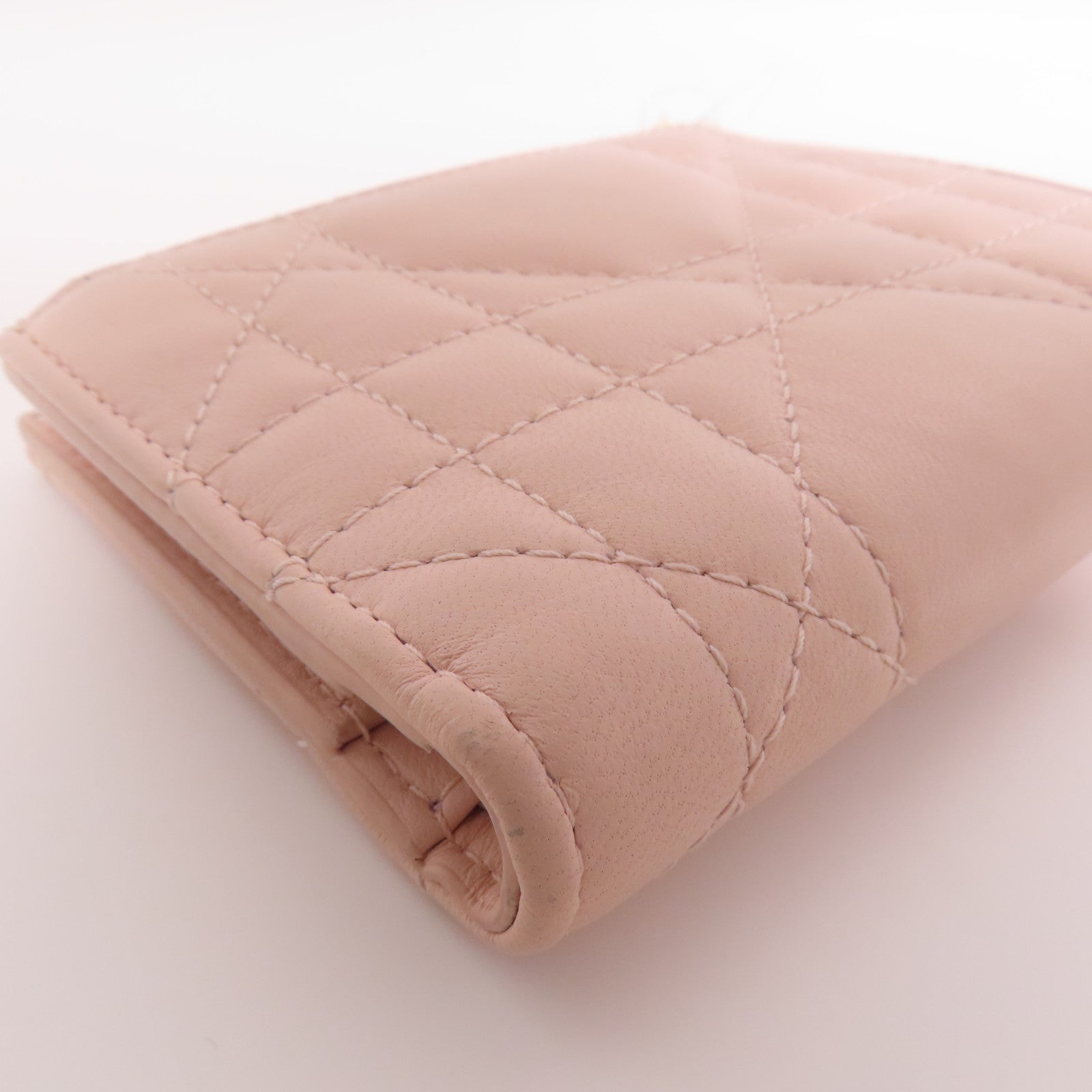 Dior 羊皮皮革Caro Dahlia Wallet金扣短錢包