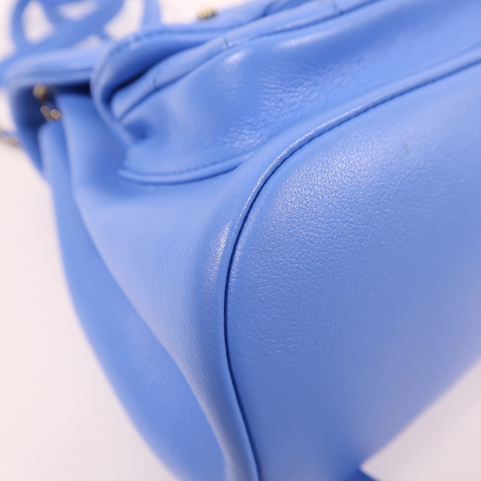 CHANEL 羊皮皮革Duma Mini Backpack金扣背包藍色