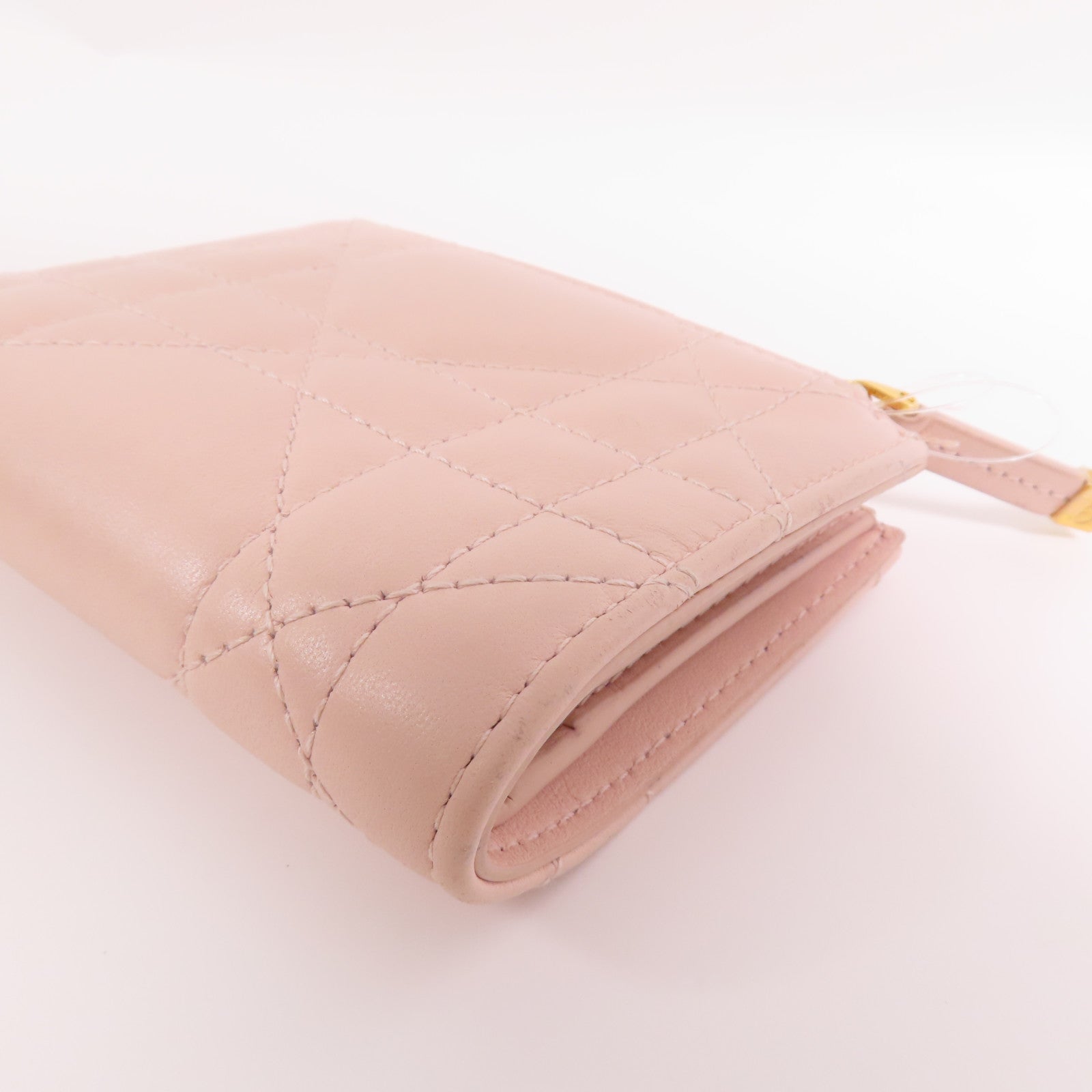 Dior 羊皮皮革Caro Dahlia Wallet金扣短錢包