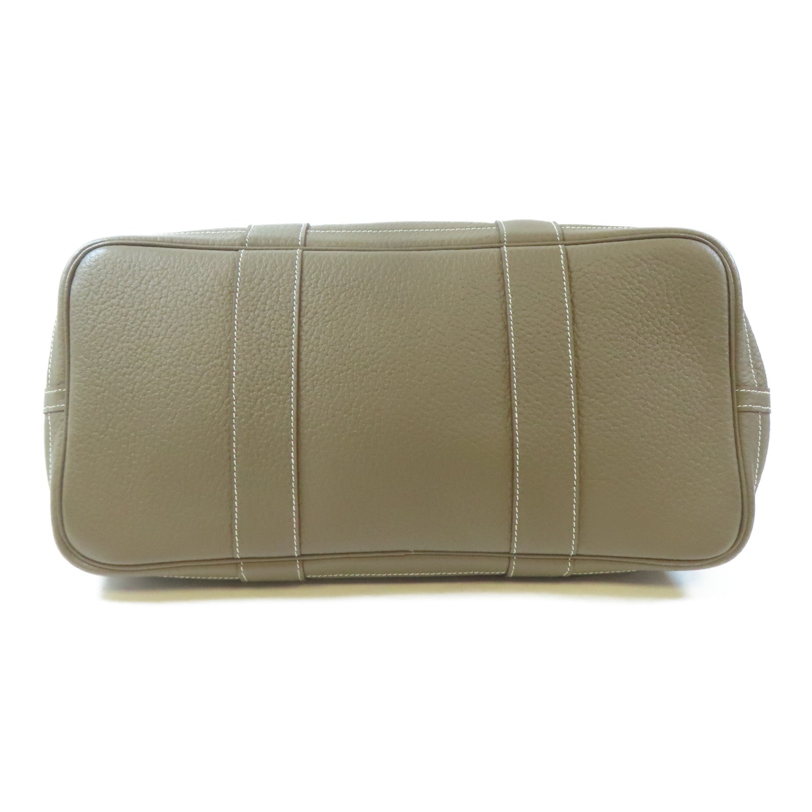 HERMES Country皮革Garden Party PM銀扣手挽袋Etoupe/大象灰色