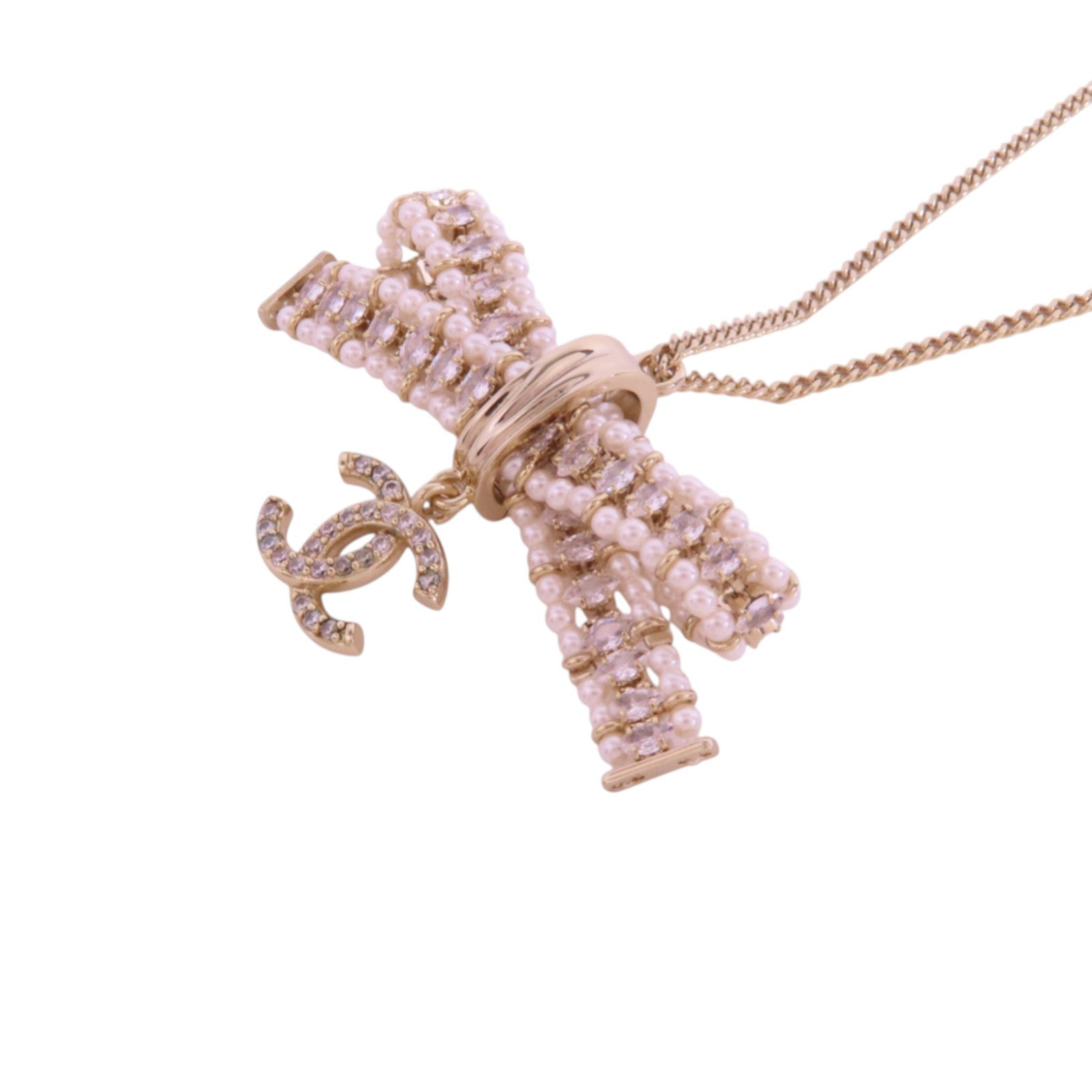 CHANEL 金屬/仿珍珠Necklace金扣項鏈