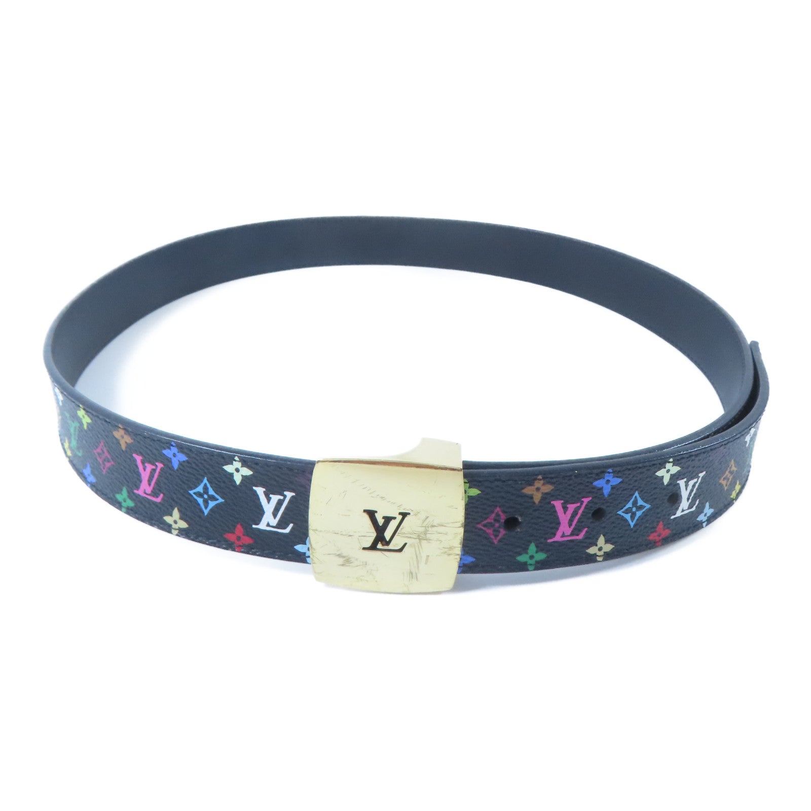 LOUIS VUITTON Monogram Ceinture Belt金扣皮帶黑色/彩色