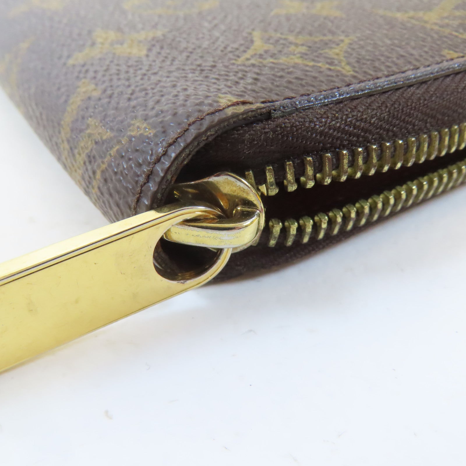 LOUIS VUITTON Monogram Zipper Long Wallet金扣長錢包啡色