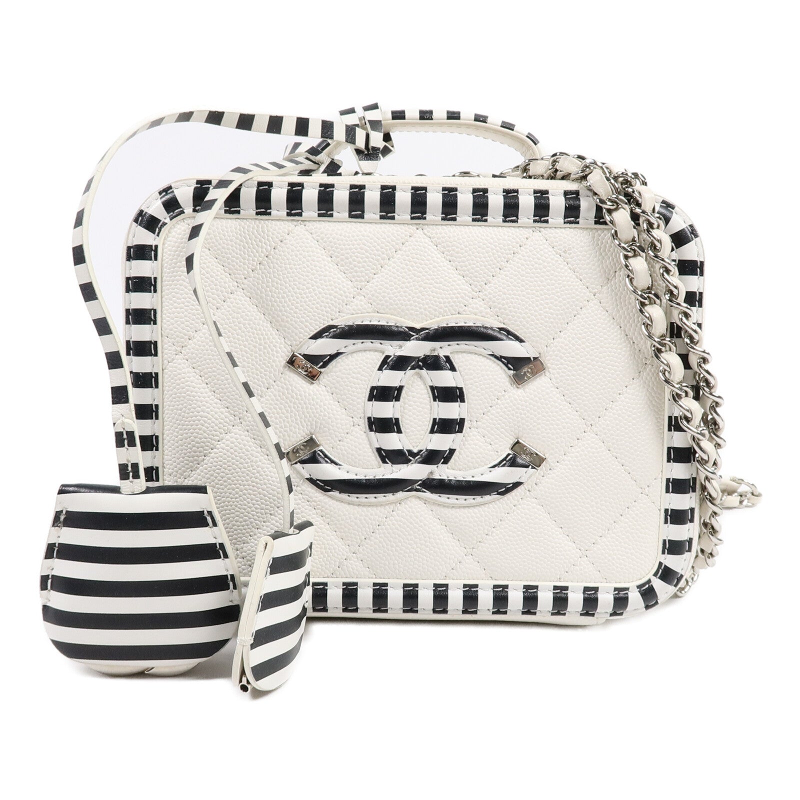 CHANEL 牛皮皮革CC Filigree Vanity Case手挽肩背兩用袋