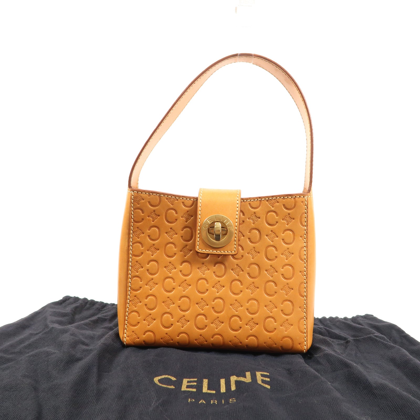 CELINE 牛皮皮革Hand Bag金扣手挽袋