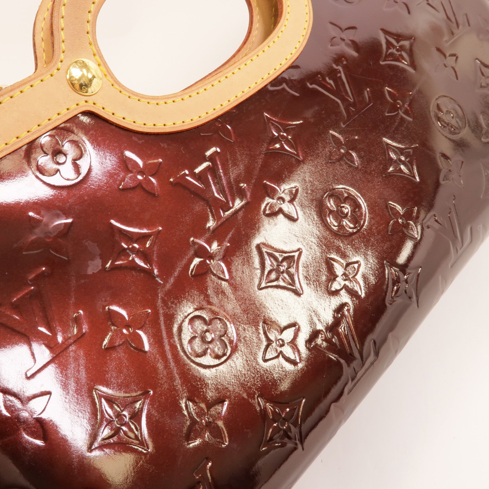 LOUIS VUITTON Vernis Roxbury Drive金扣手挽肩背兩用袋酒紅色