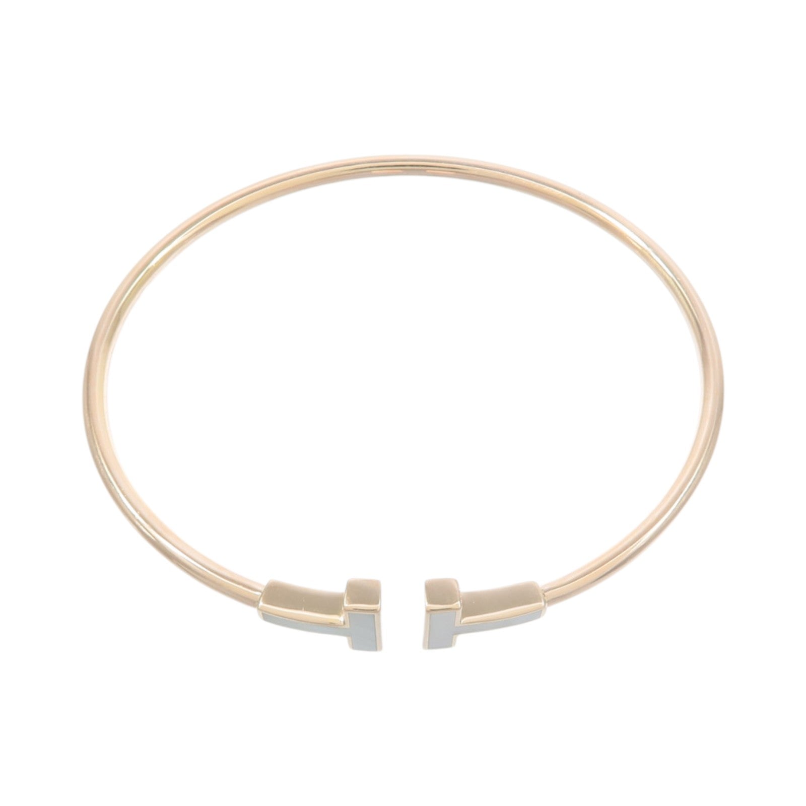 TIFFANY＆CO 18K黃金T-Wire珍珠母貝手鐲
