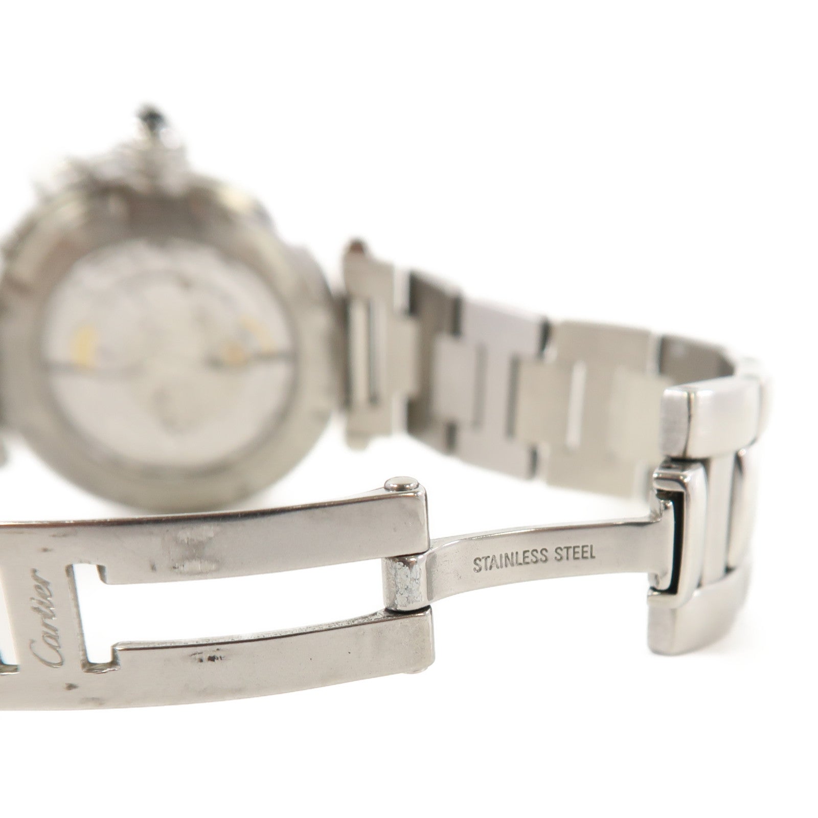 CARTIER Pasha Grid不鏽鋼手錶自動機芯米色