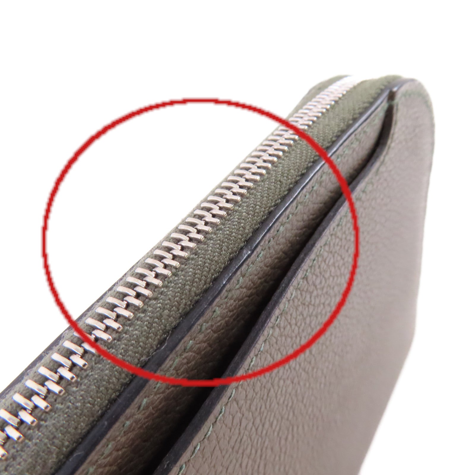 HERMES 【激減優惠】Evercolor皮革Phone Case銀扣手機包碳灰色