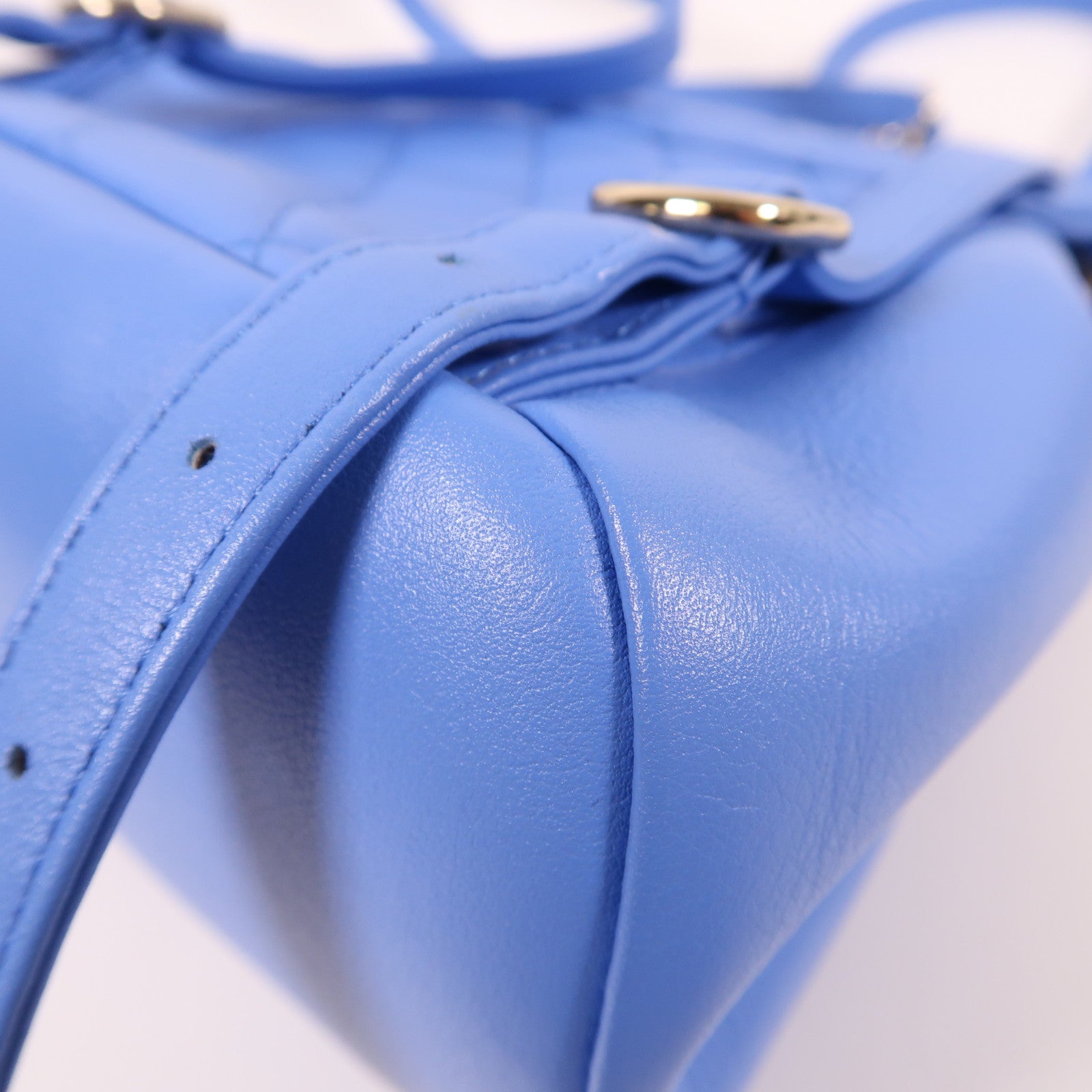 CHANEL 羊皮皮革Duma Mini Backpack金扣背包藍色