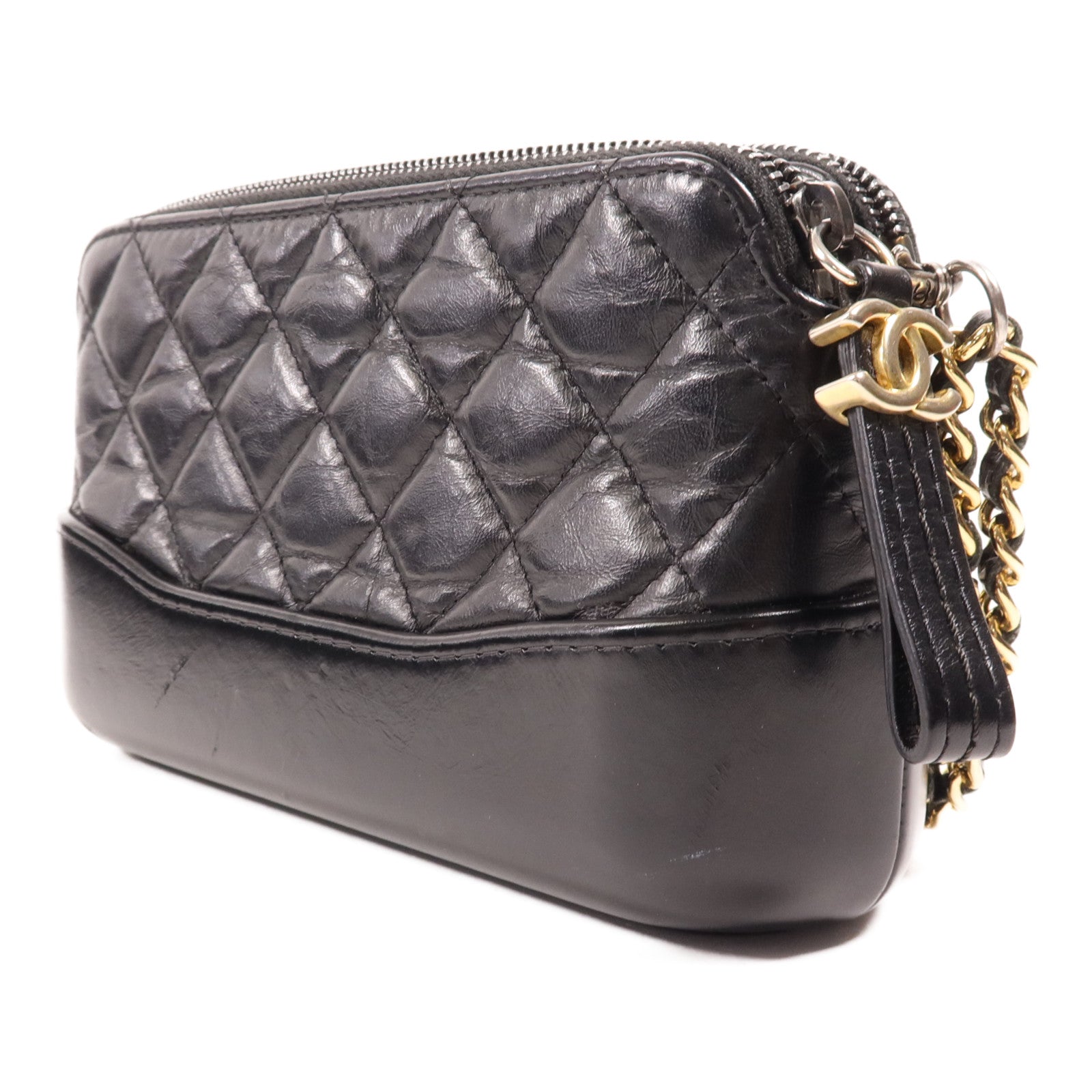 CHANEL 羊皮皮革Gabrielle WOC鏈帶肩背袋